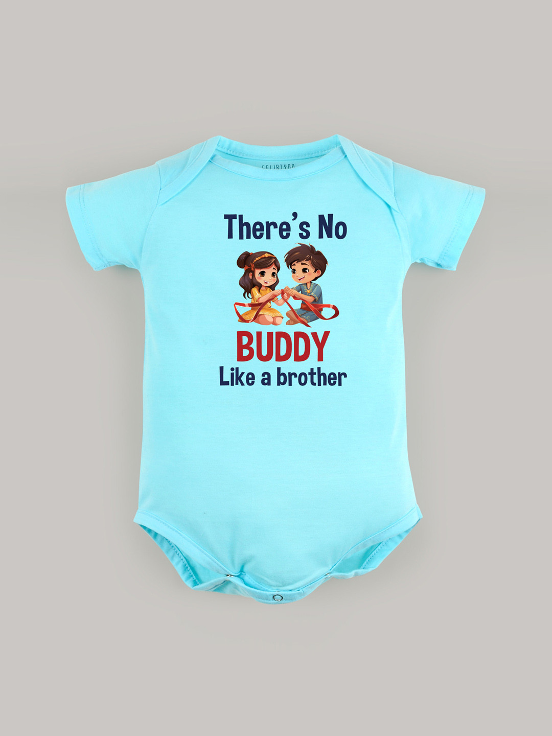 

FFLIRTYGO Infants Kids Typography Printed Pure Cotton Bodysuit, Turquoise blue
