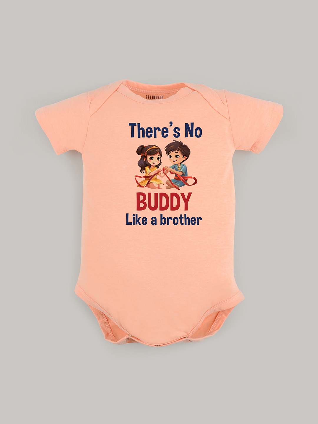 

FFLIRTYGO Infants Typography Printed Cotton Bodysuit, Peach