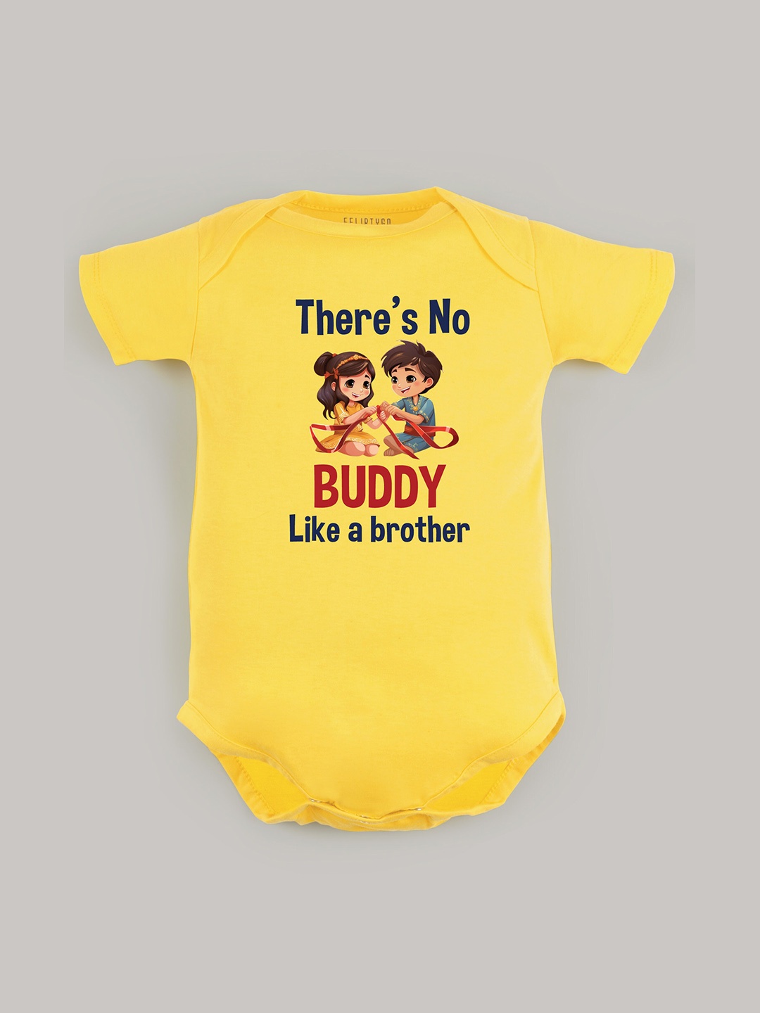 

FFLIRTYGO Infants Kids Typography Printed Pure Cotton Bodysuit, Yellow