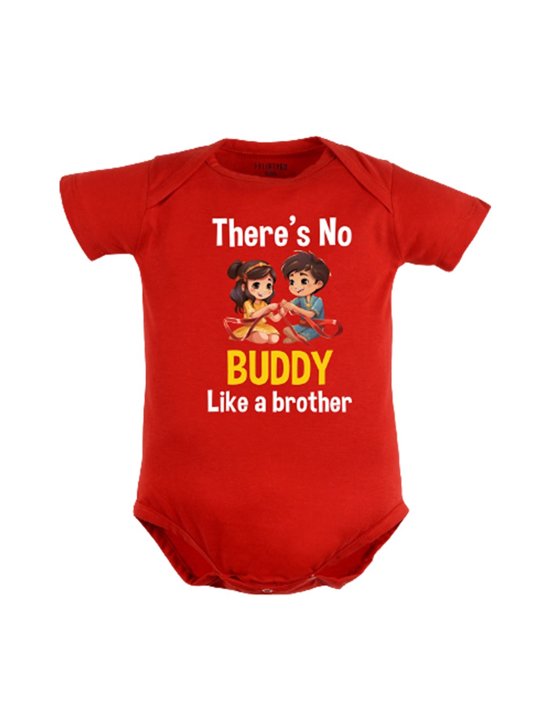 

FFLIRTYGO Kids Typography Printed Pure Cotton Bodysuit, Red