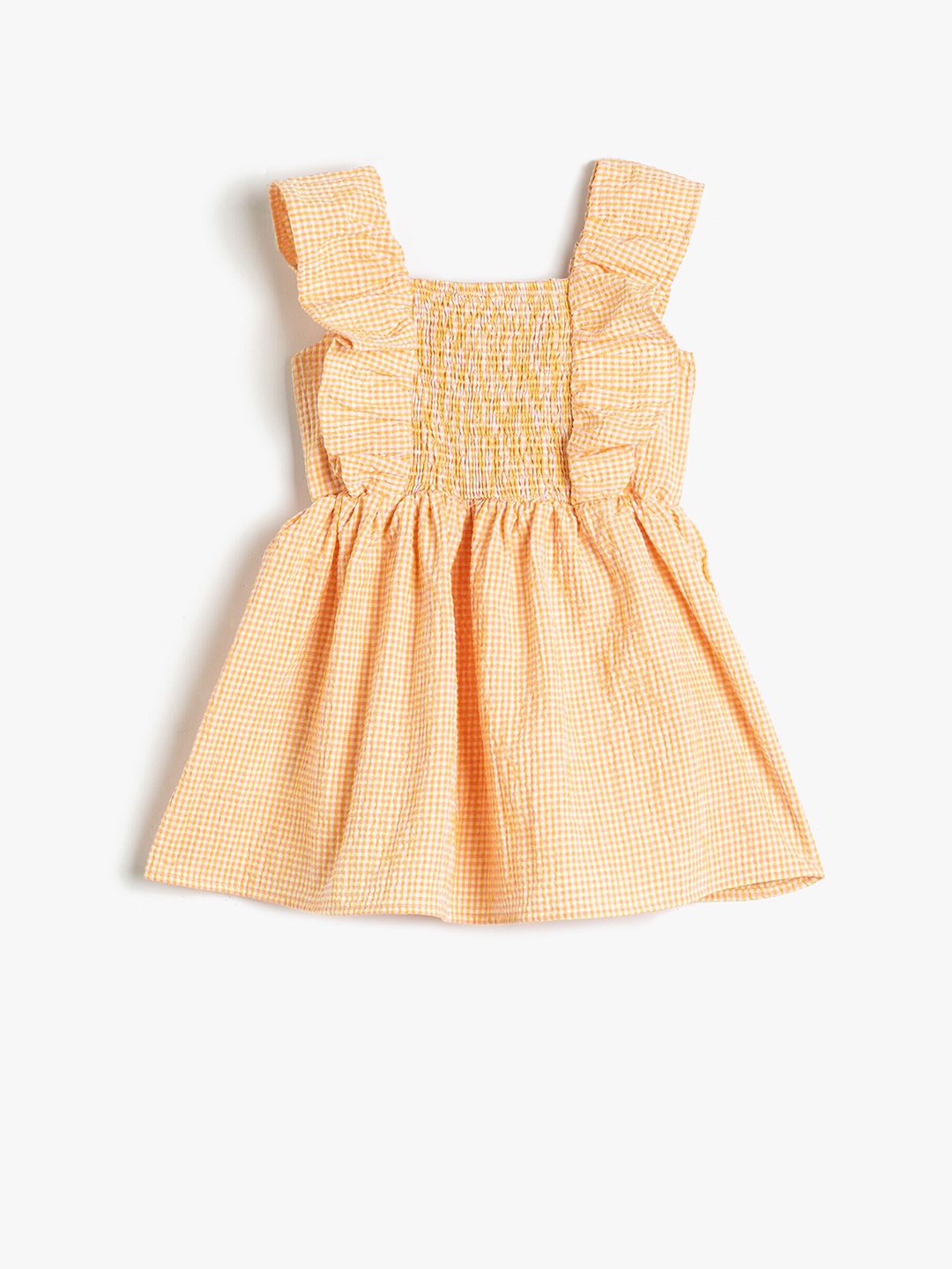 

Koton Girls Square Neck Fit & Flare Dress, Orange