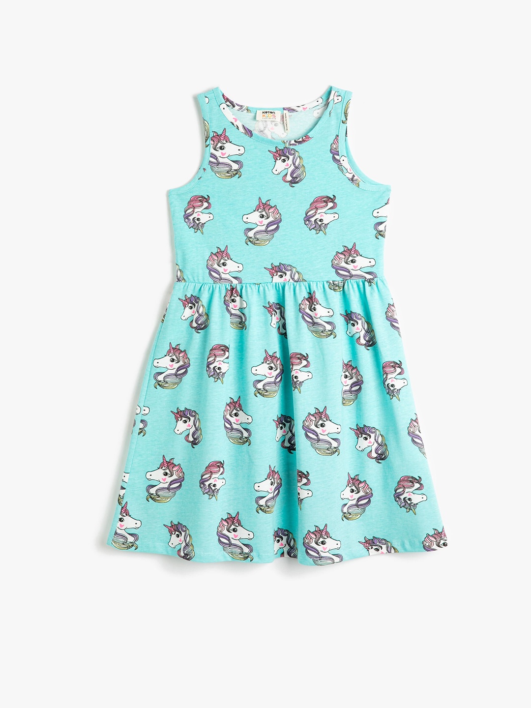 

Koton Girls Printed Fit & Flare Dress, Blue