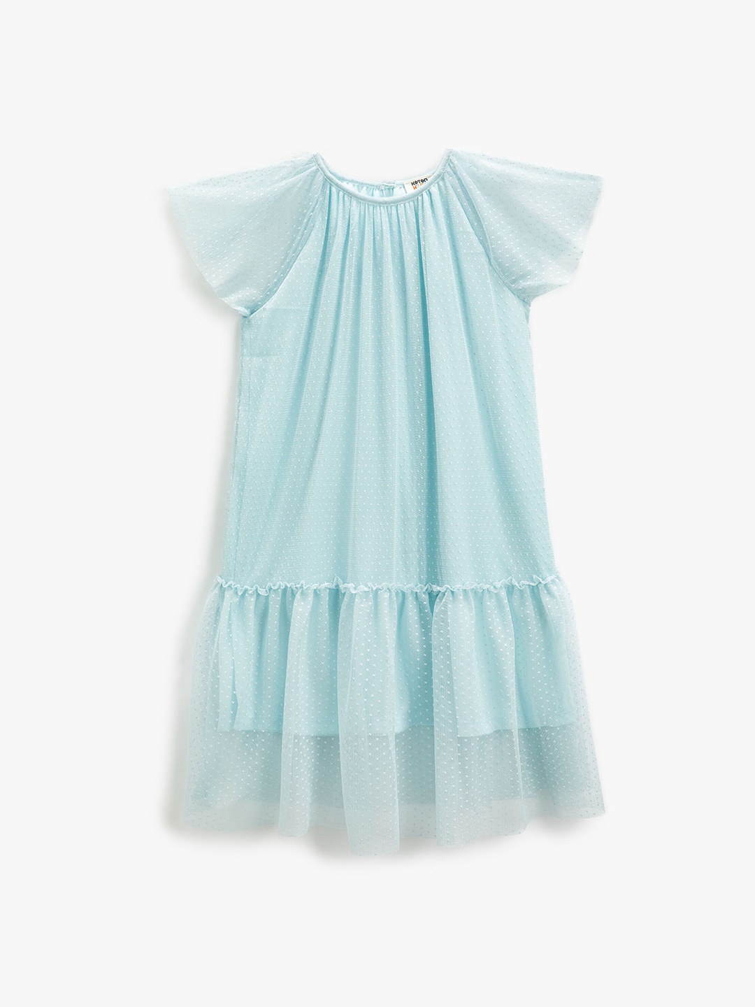 

Koton Girls Flared Sleeves Drop Waist Dress, Green