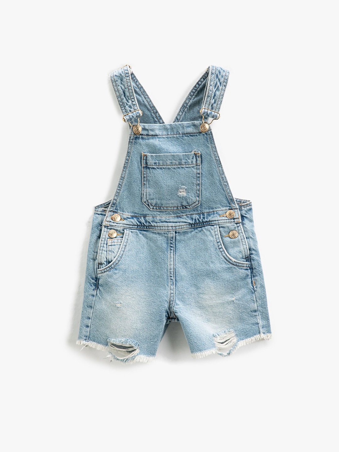 

Koton Girls Shoulder Straps Cotton Denim Pinafore Dress, Blue