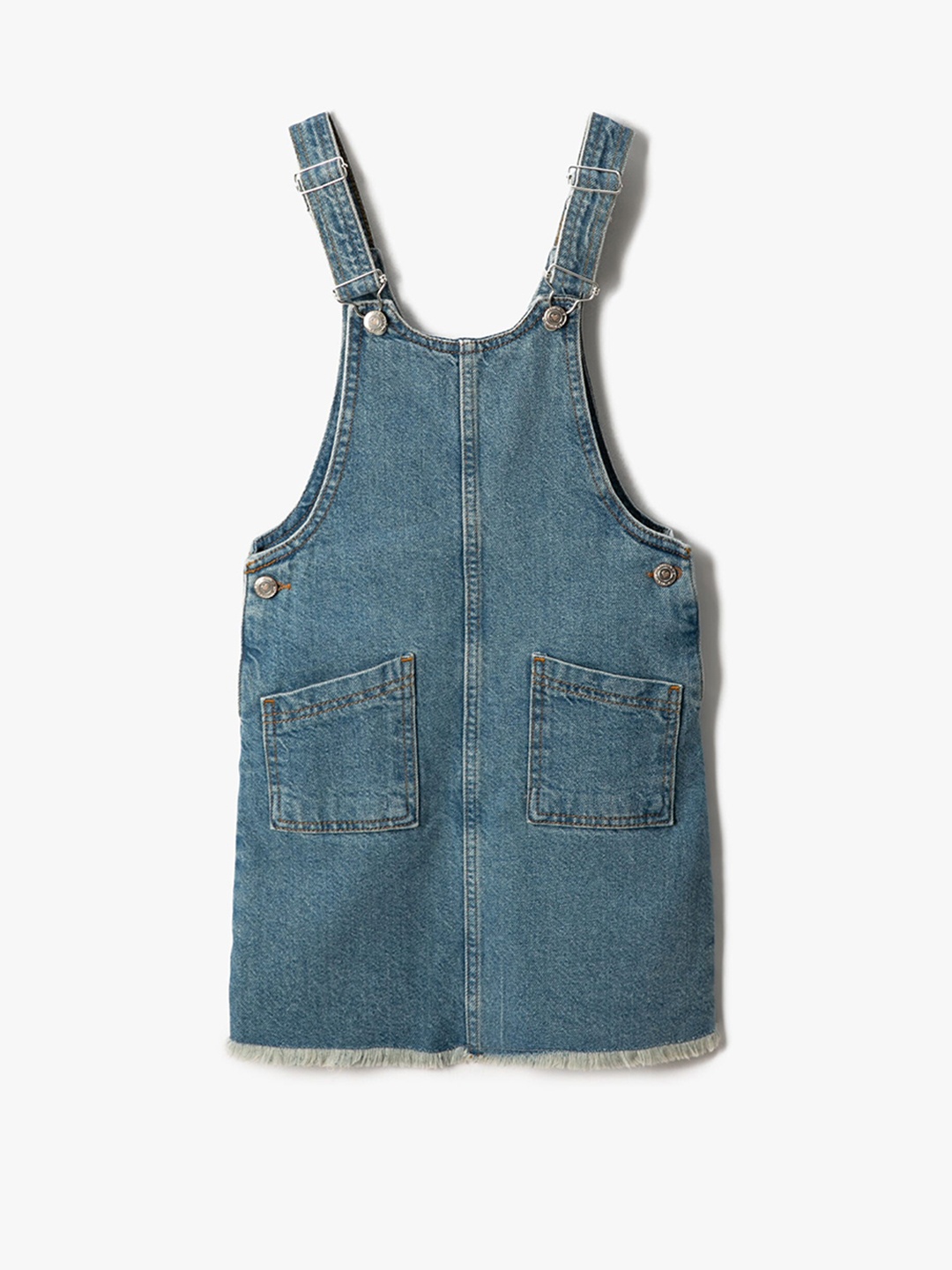 

Koton Girls Shoulder Straps Cotton Denim Pinafore Dress, Blue