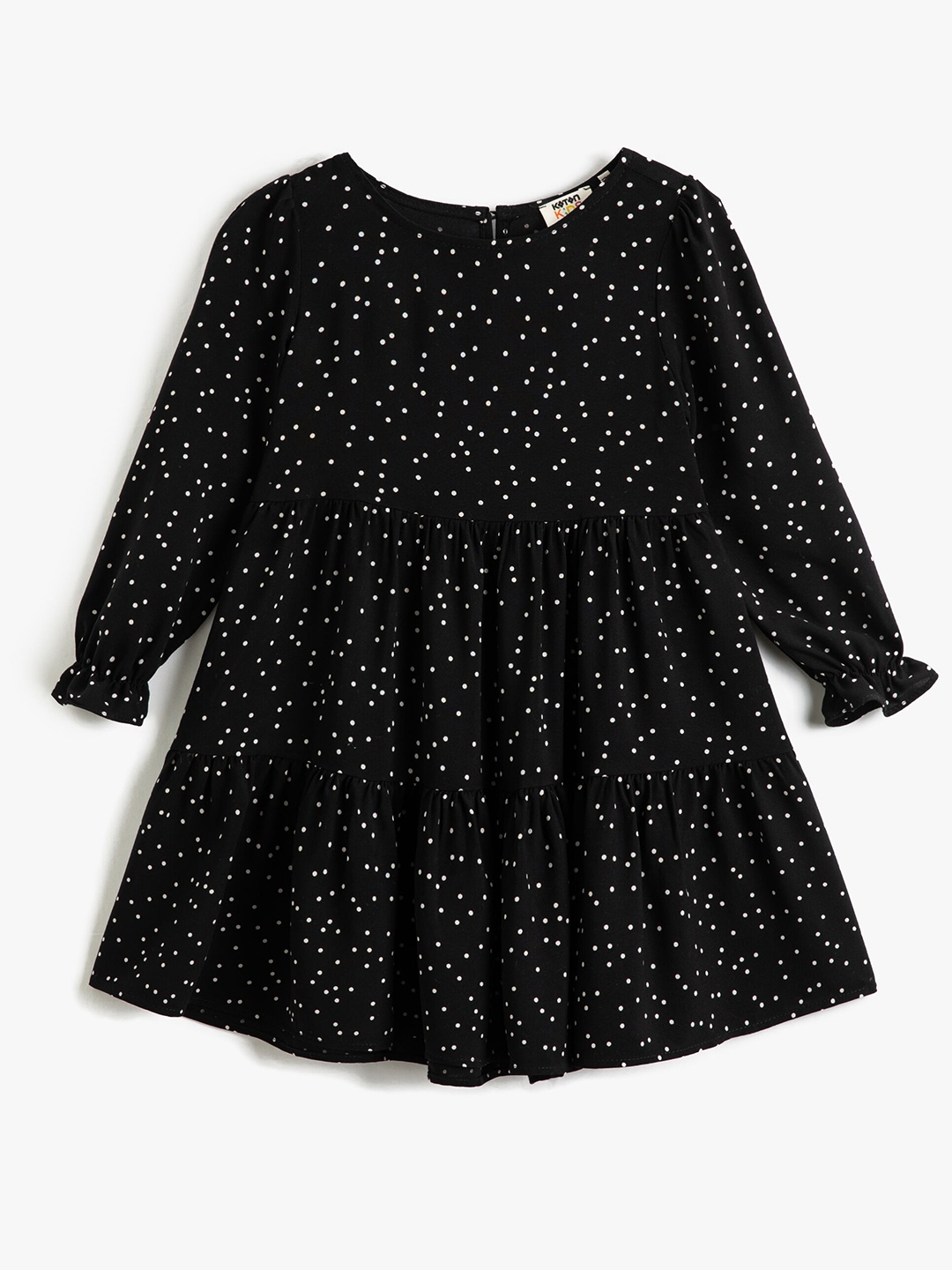 

Koton Girls Polka Dot Print Fit and Flare Dress, Black