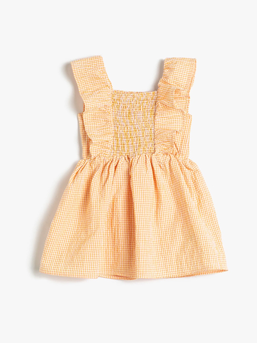 

Koton Girls Square Neck Fit & Flare Dress, Orange
