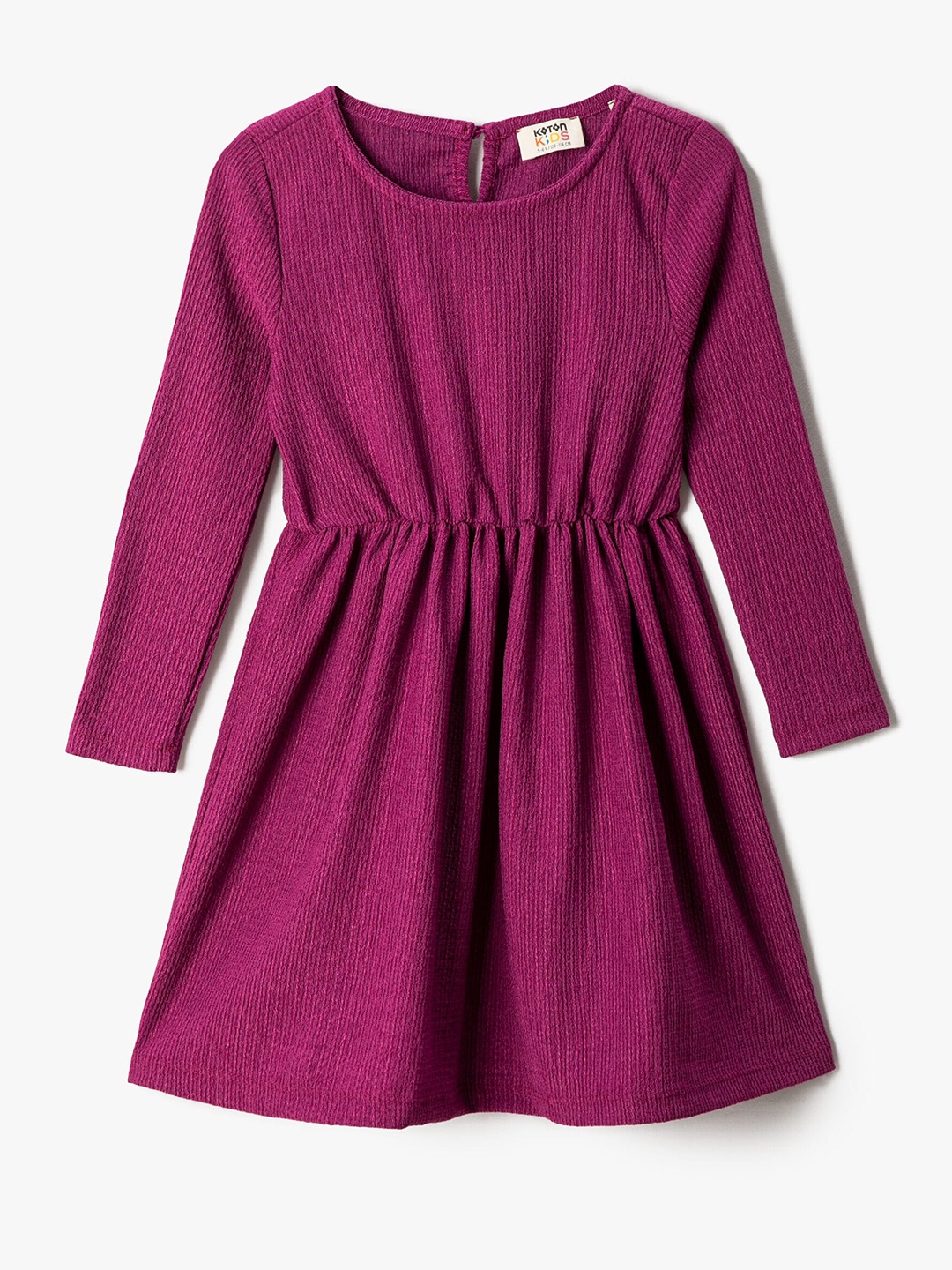 

Koton Girls Long Sleeves Gathered Detailed Fit & Flare Dress, Burgundy
