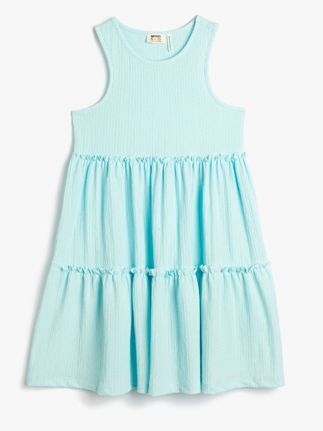 

Koton Girls Fit and Flare Tiered Dress, Blue