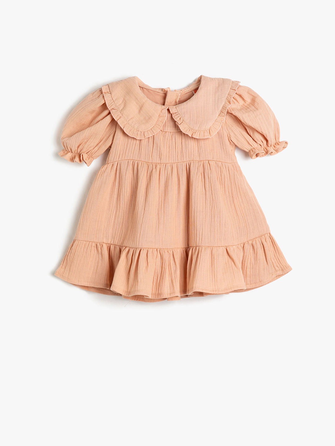 

Koton Girls Peter Pan Collar Gathered Detailed Fit & Flare Dress, Beige