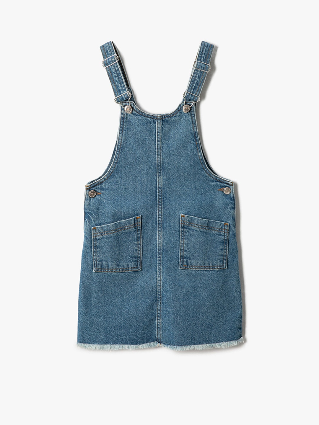 

Koton Girls Shoulder Straps Cotton Denim Pinafore Dress, Blue