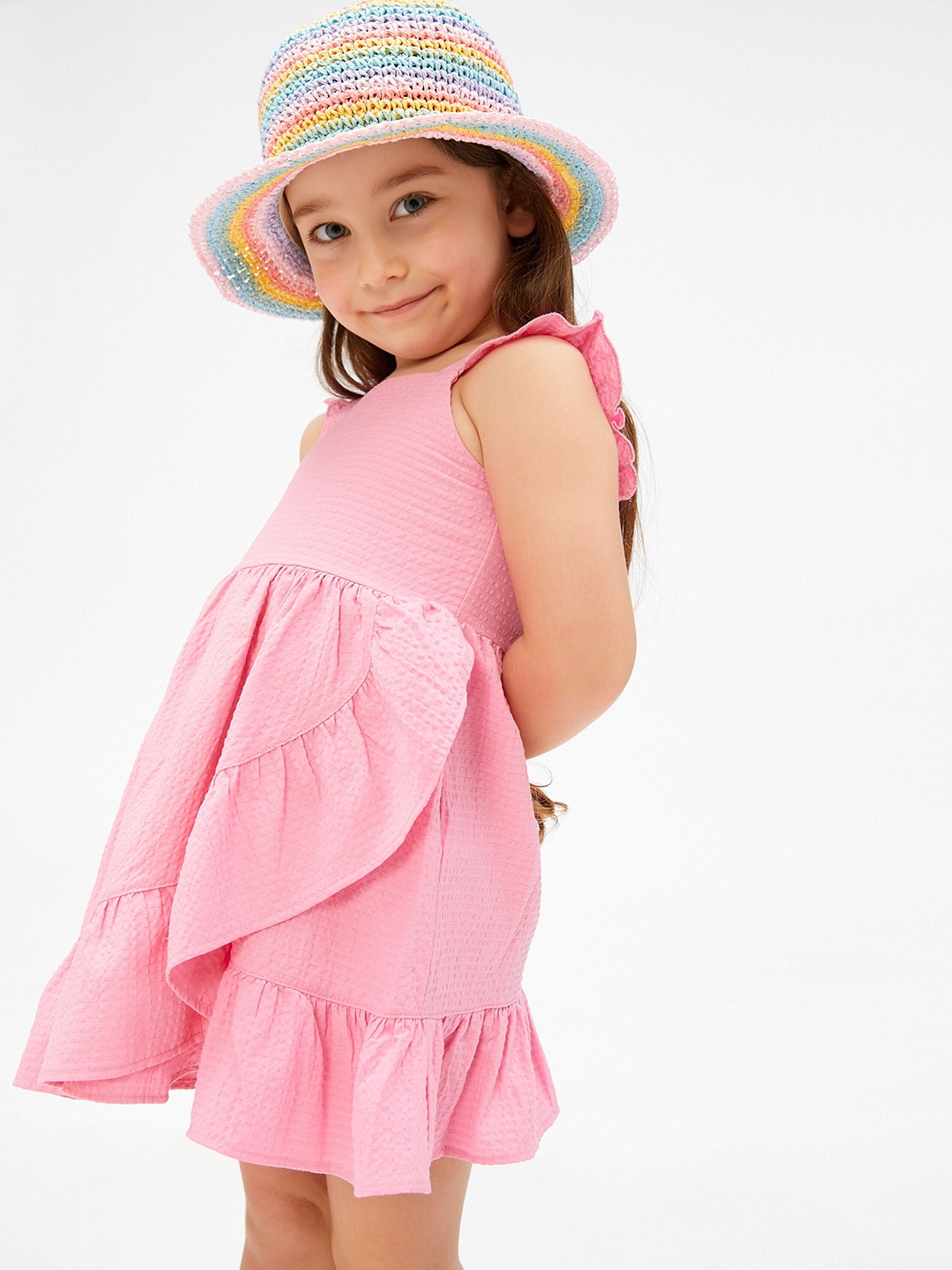 

Koton Girls Shoulder Straps A-Line Dress, Pink