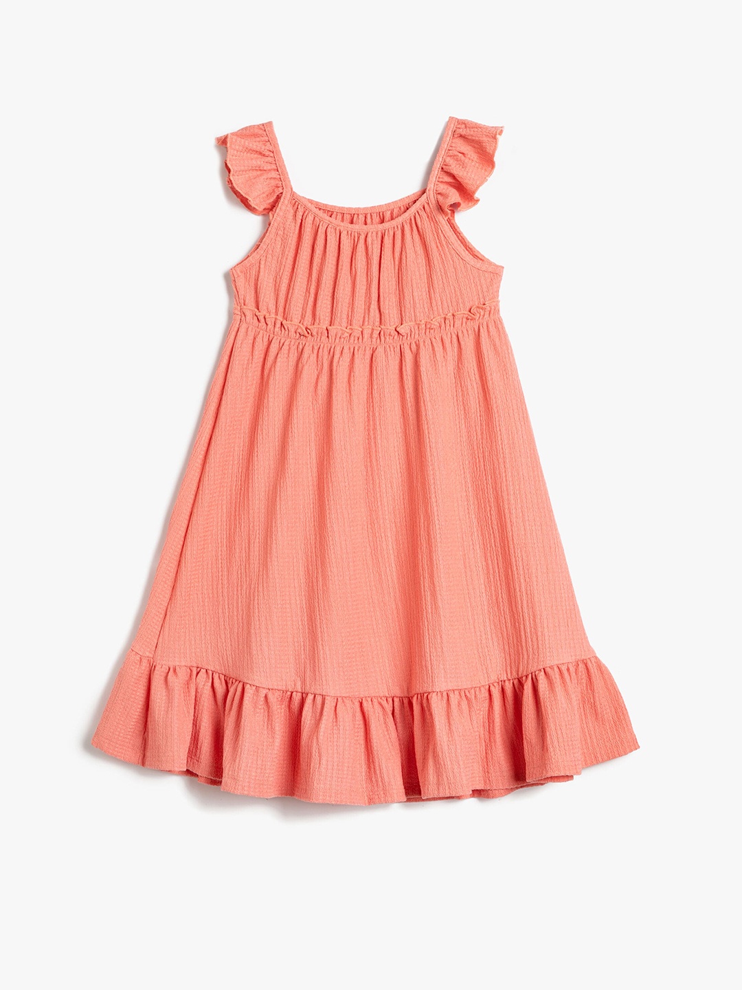 

Koton Girls Flutter Sleeves A-Line Dress, Pink