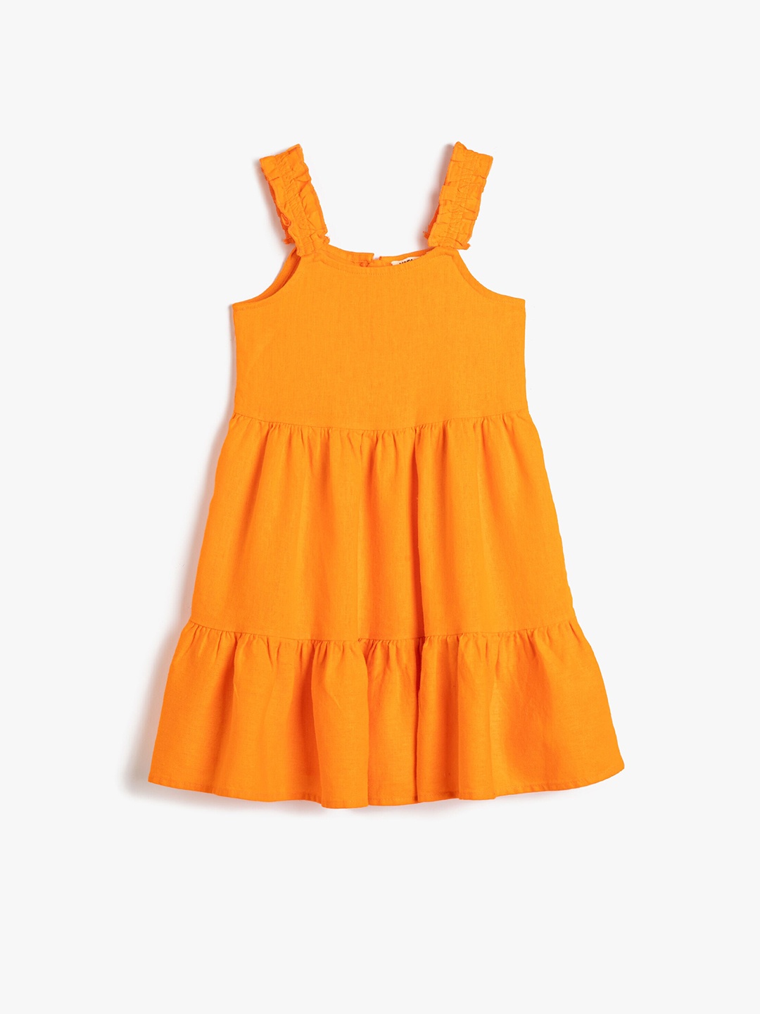 

Koton Girls Shoulder Straps Gathered Detailed Fit & Flare Dress, Orange