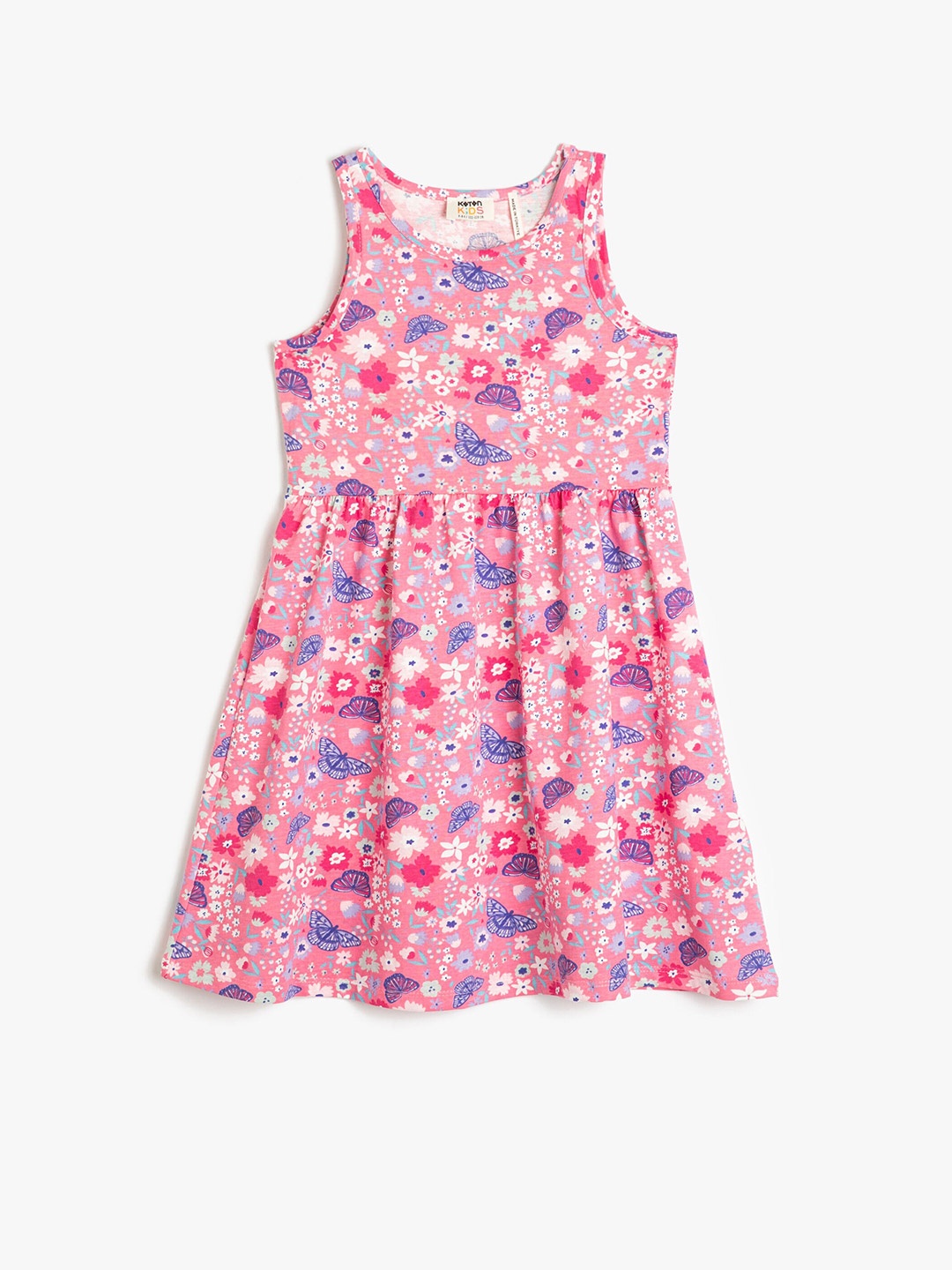 

Koton Girls Floral Printed A-Line Dress, Pink