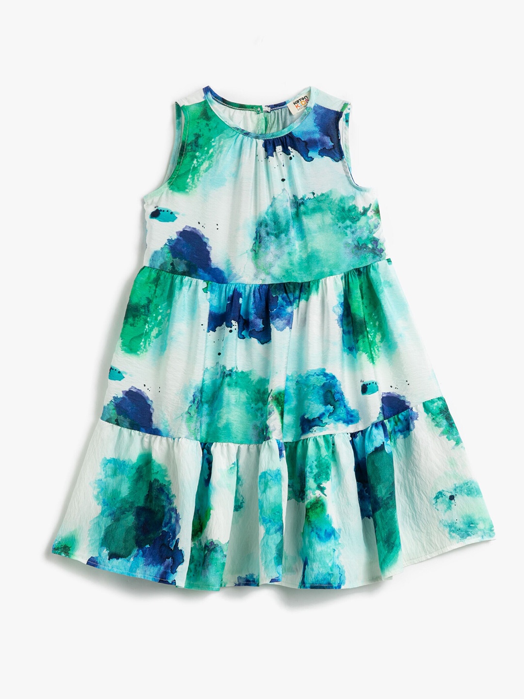 

Koton Girls Tie & Dye Sleeveless A-Line Dress, Green