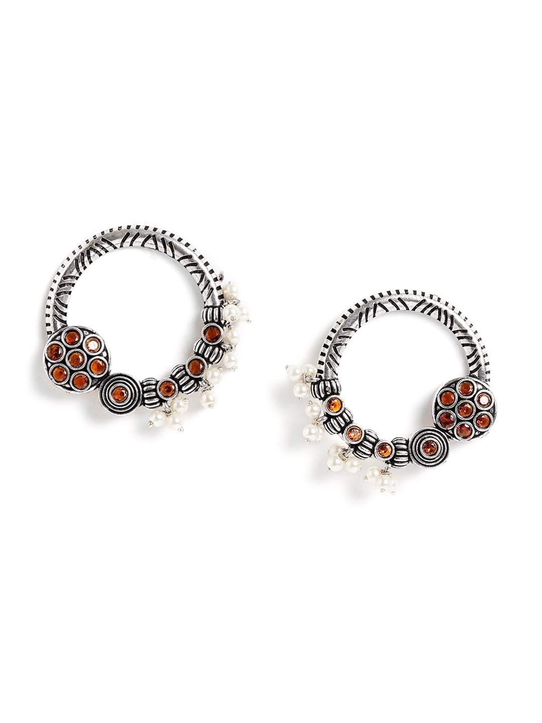 EL REGALO Circular Drop Earrings, Silver