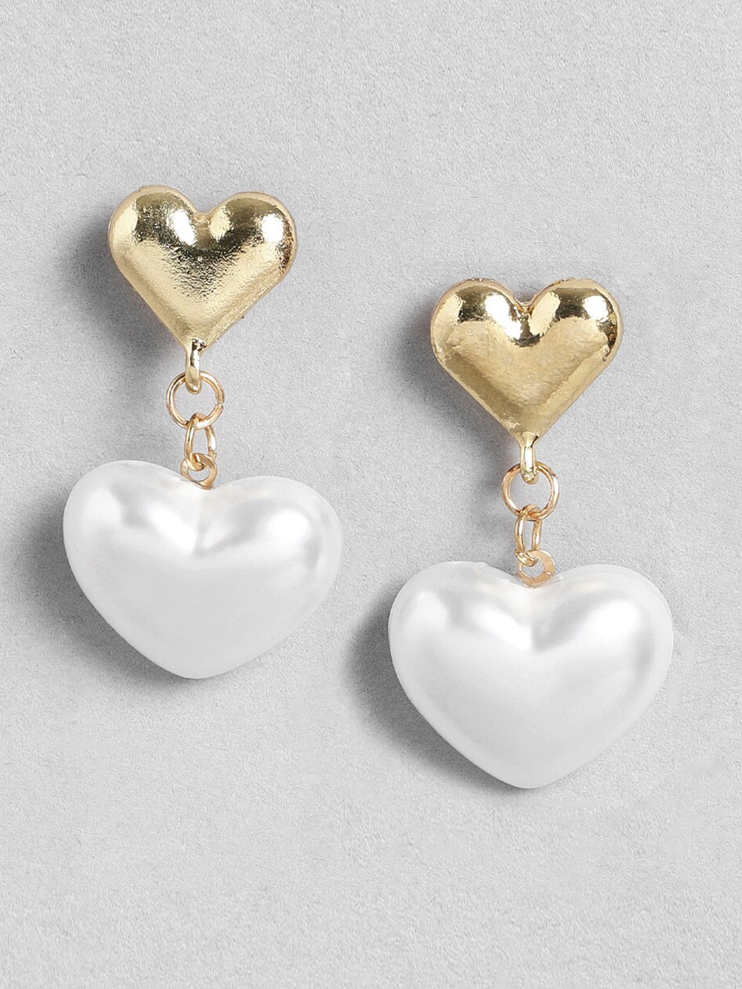 

EL REGALO Heart Shaped Drop Earrings, Gold