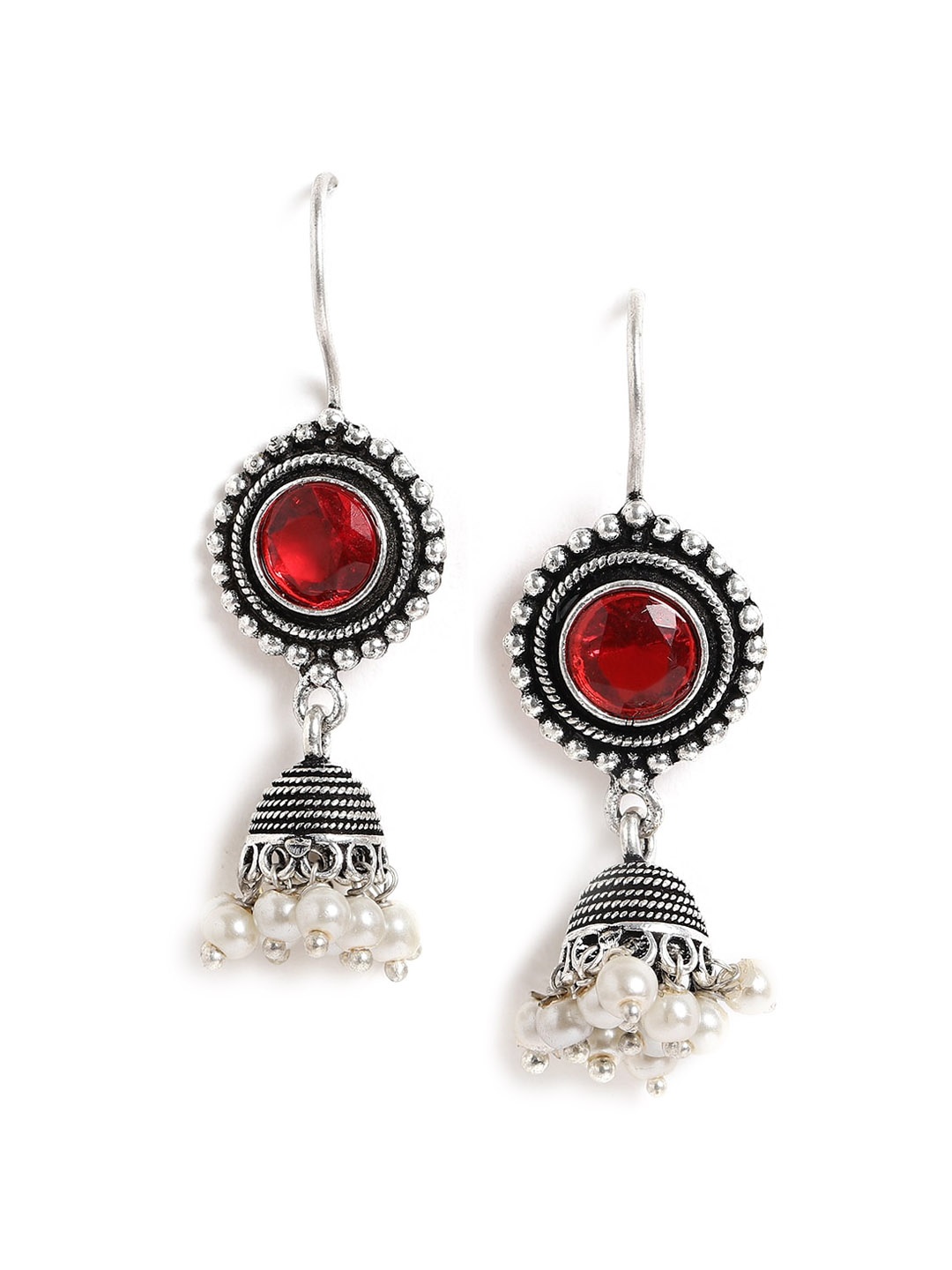 

EL REGALO Contemporary Jhumkas, Silver