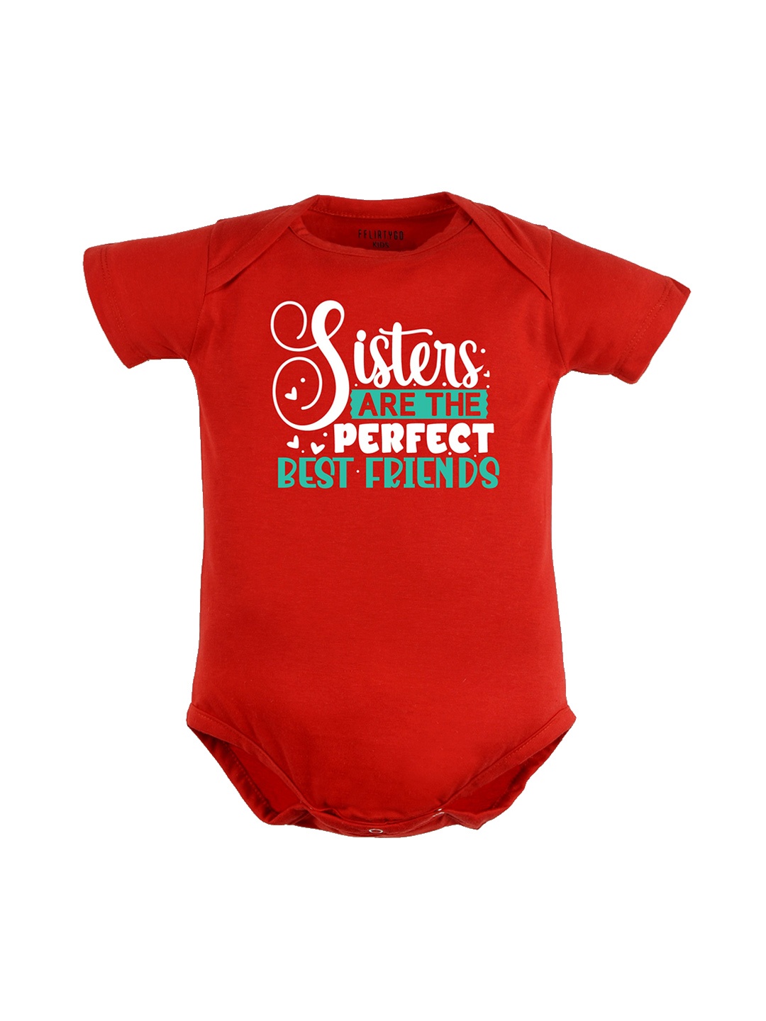 

FFLIRTYGO Kids Typography Printed Pure Cotton Rakhi Special Bodysuit, Red