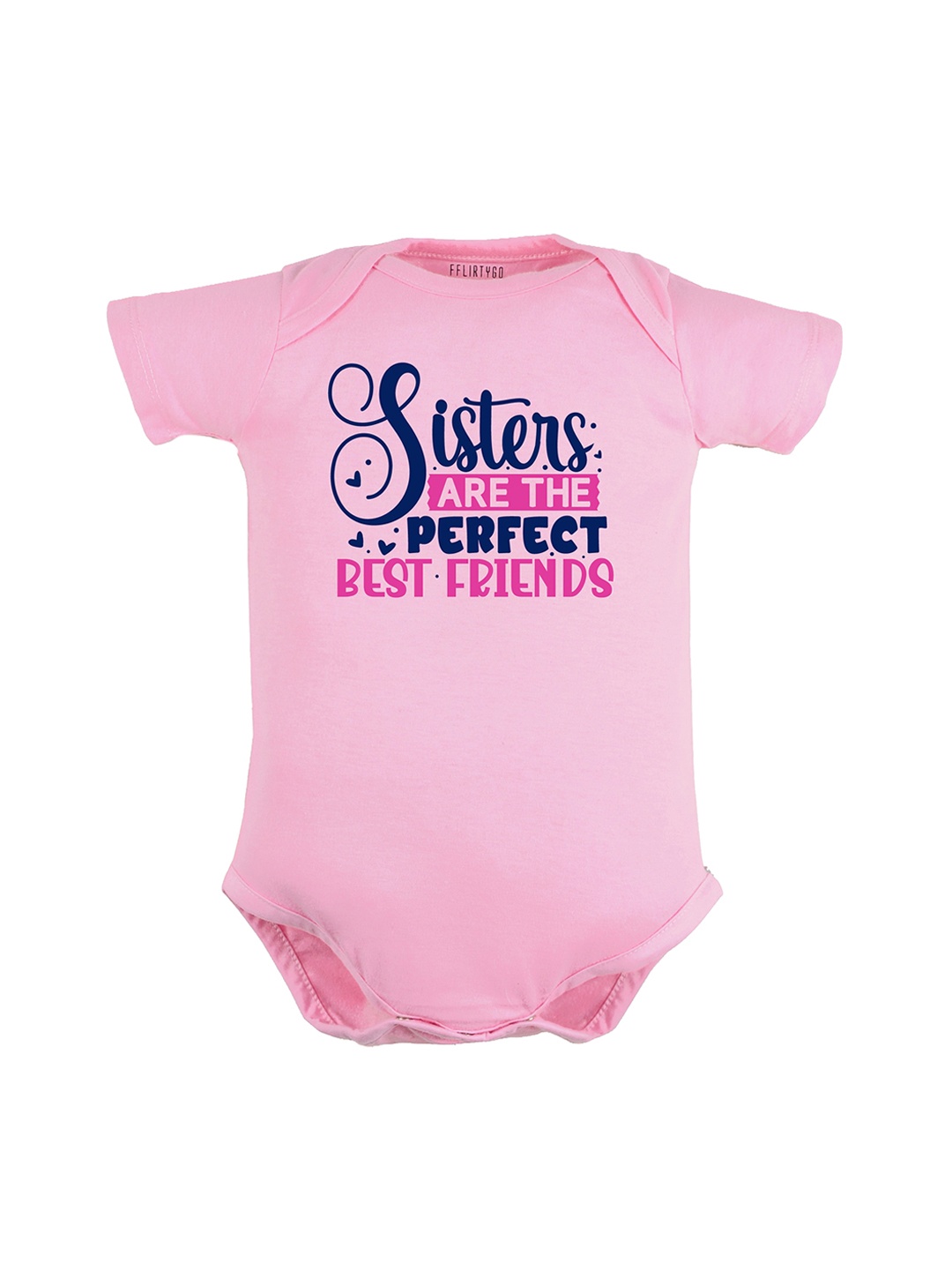 

FFLIRTYGO Infant Kids Typography Printed Pure Cotton Rakhi Special Bodysuit, Pink