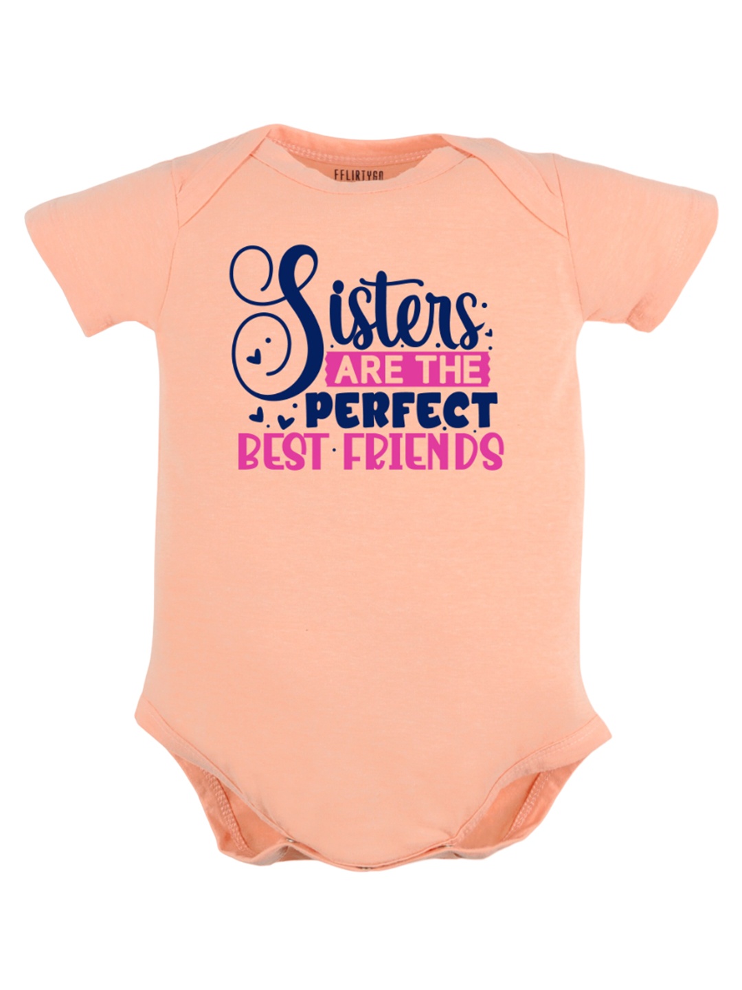 

FflirtyGo Infant Kids Typography Printed Cotton Bodysuit, Peach
