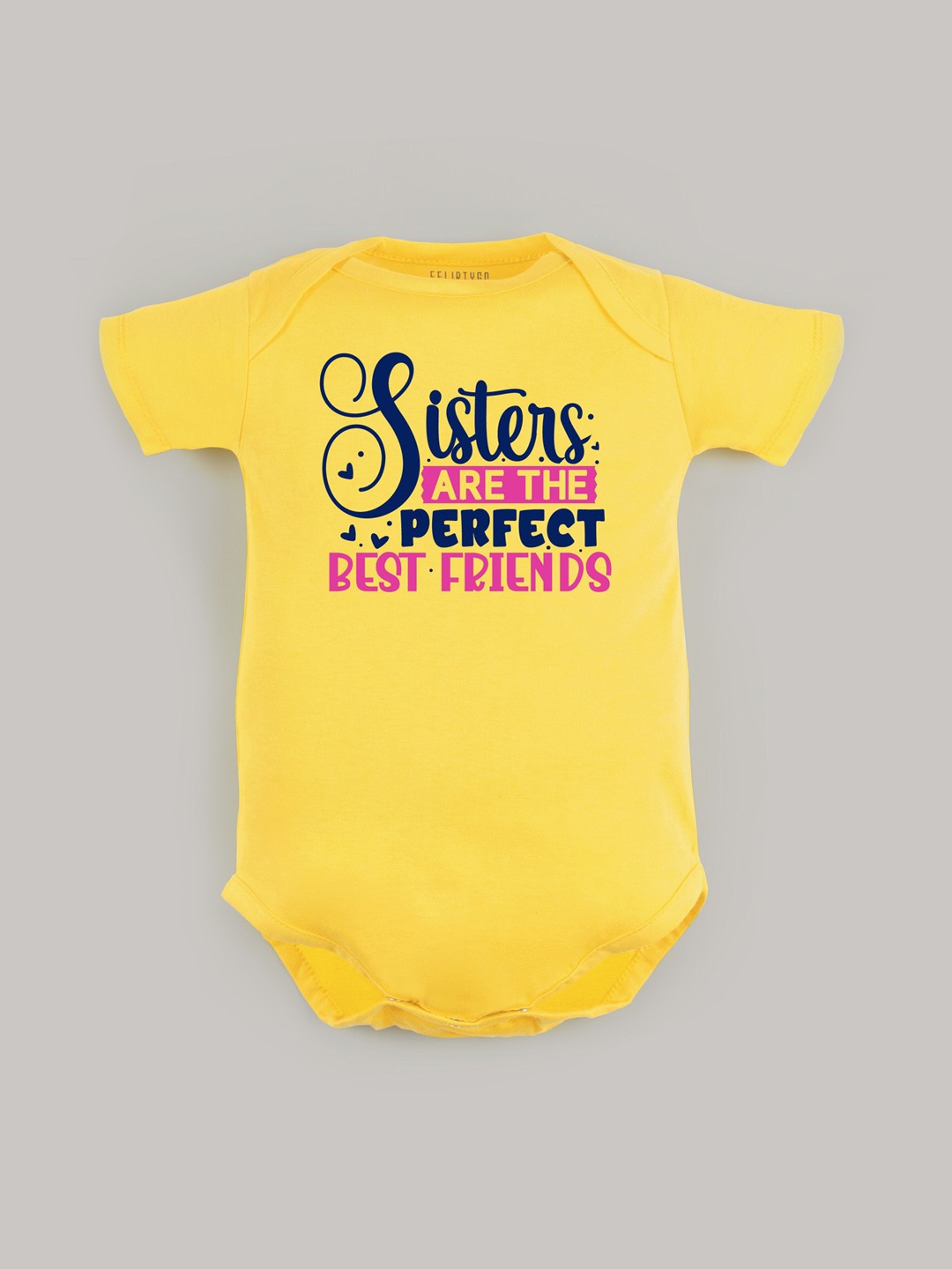 

FFLIRTYGO Infants Kids Typography Printed Pure Cotton Bodysuit, Yellow