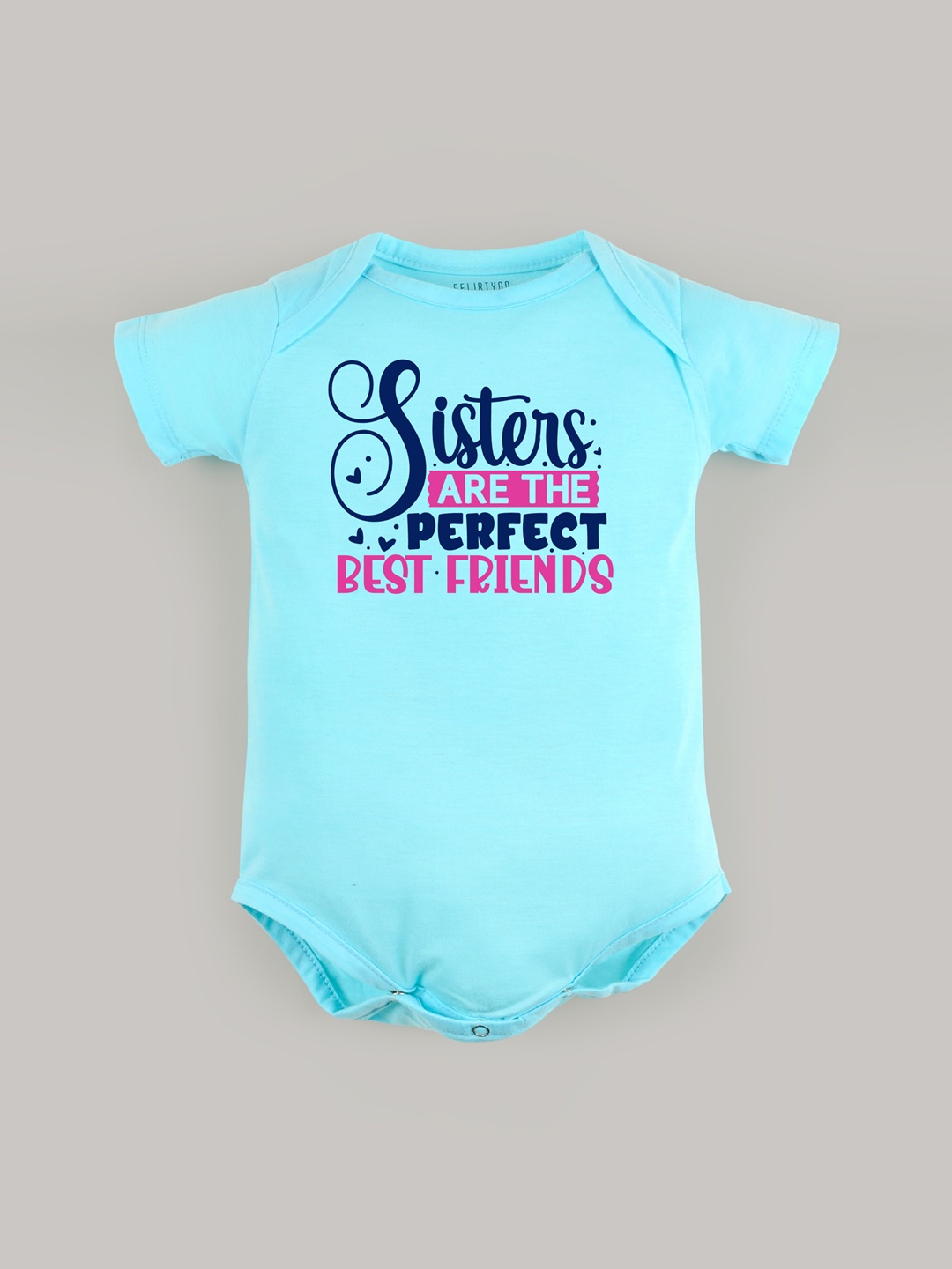 

FFLIRTYGO Infant Kids Printed Pure Cotton Rakhi Special Bodysuit, Turquoise blue
