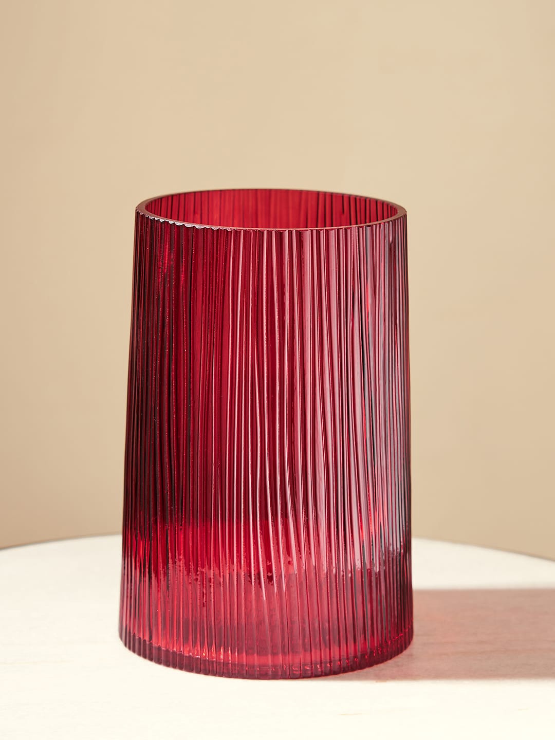 

Pure Home and Living Red Textured Glass Vases