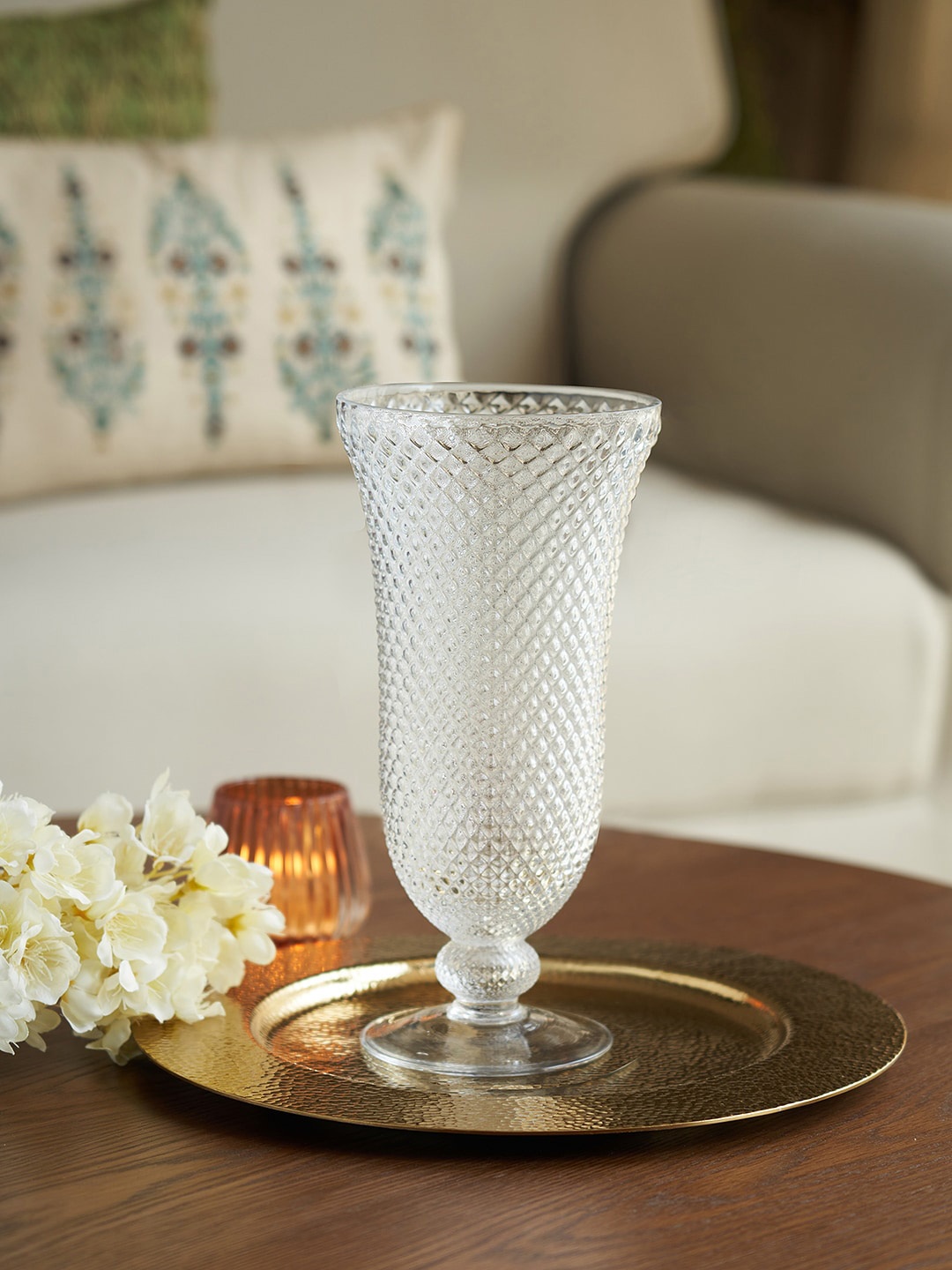 

Pure Home and Living Clear Texture Goblet Vase, Transparent
