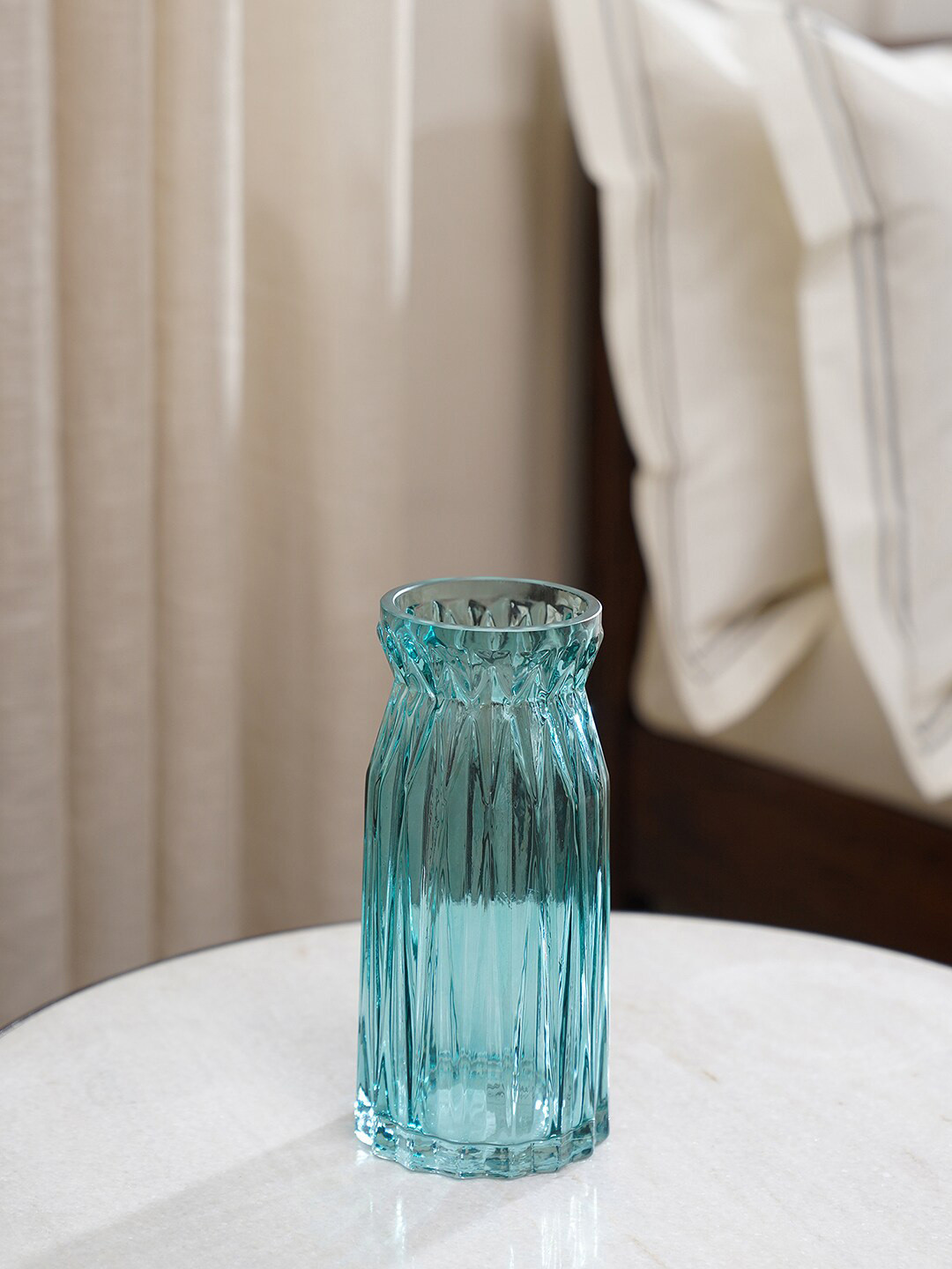 

Pure Home and Living Blue Textured Glass Vase-Small