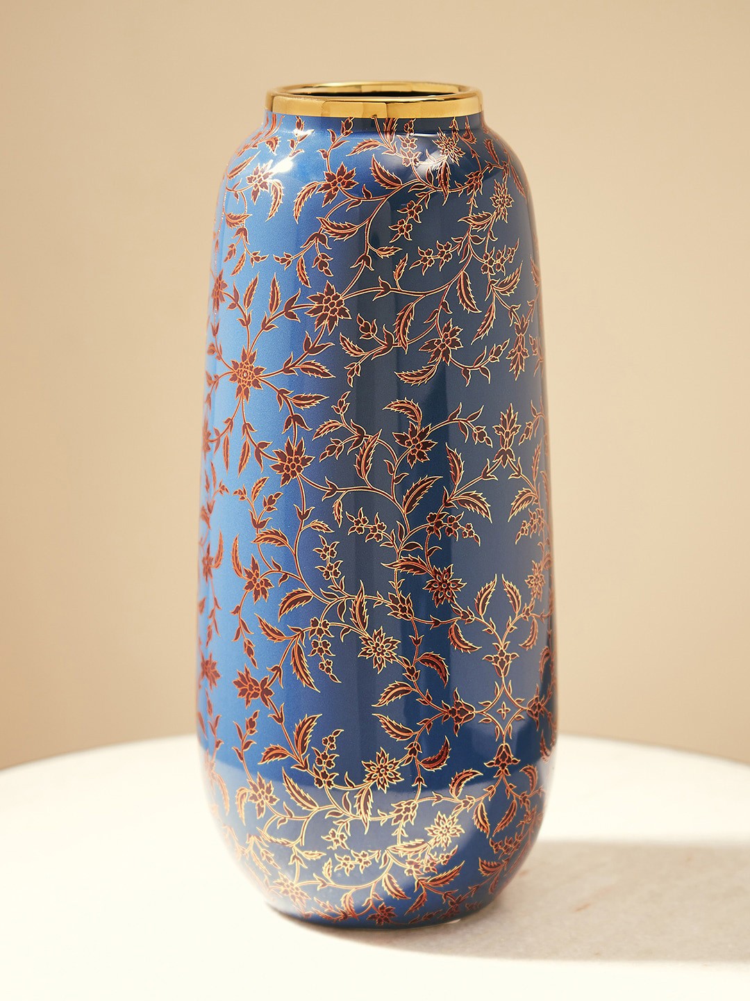 

Pure Home and Living Blue & Red Printed Ceramic Vase