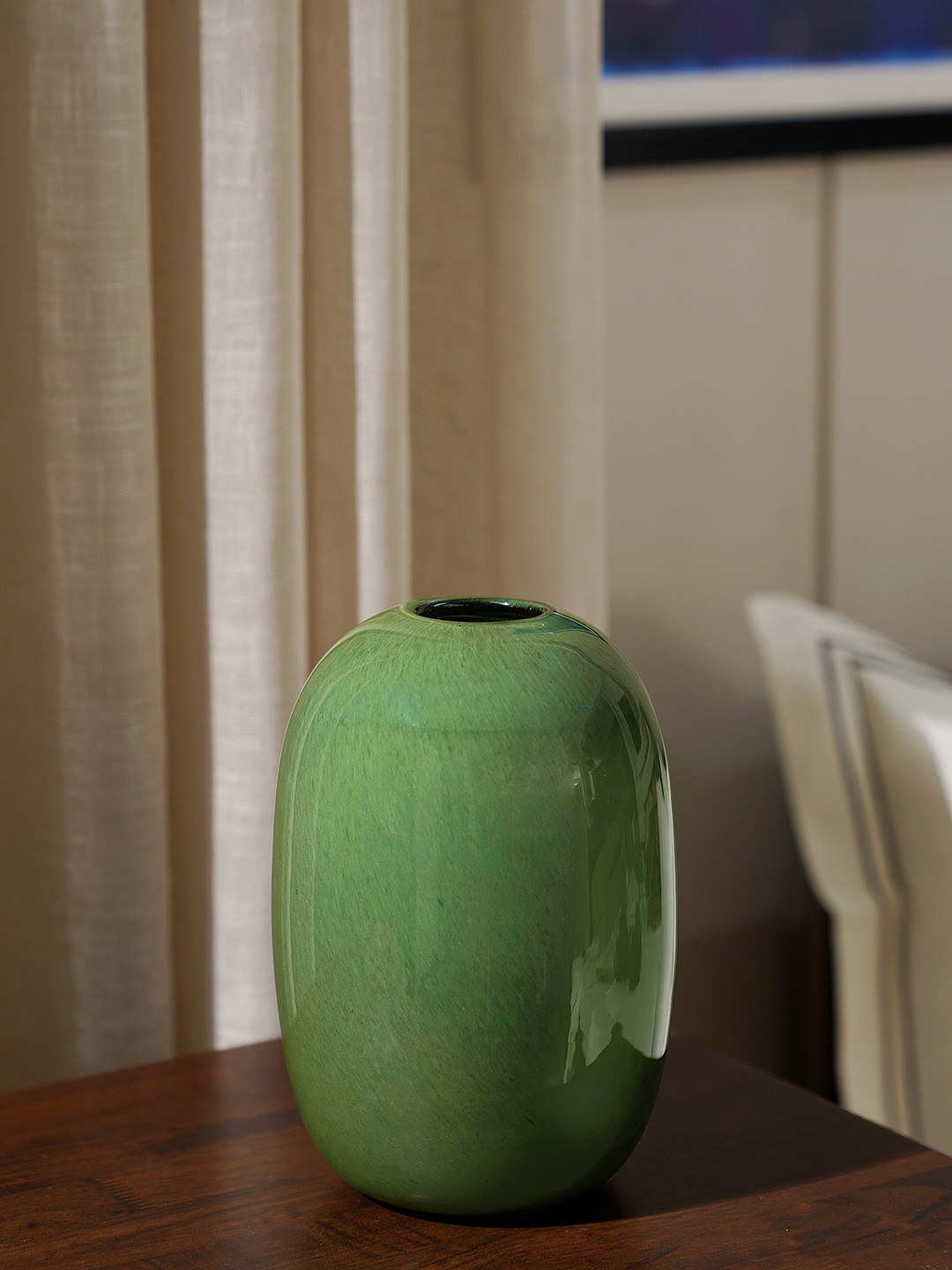 

Pure Home and Living Green Round Glass Vase-Large