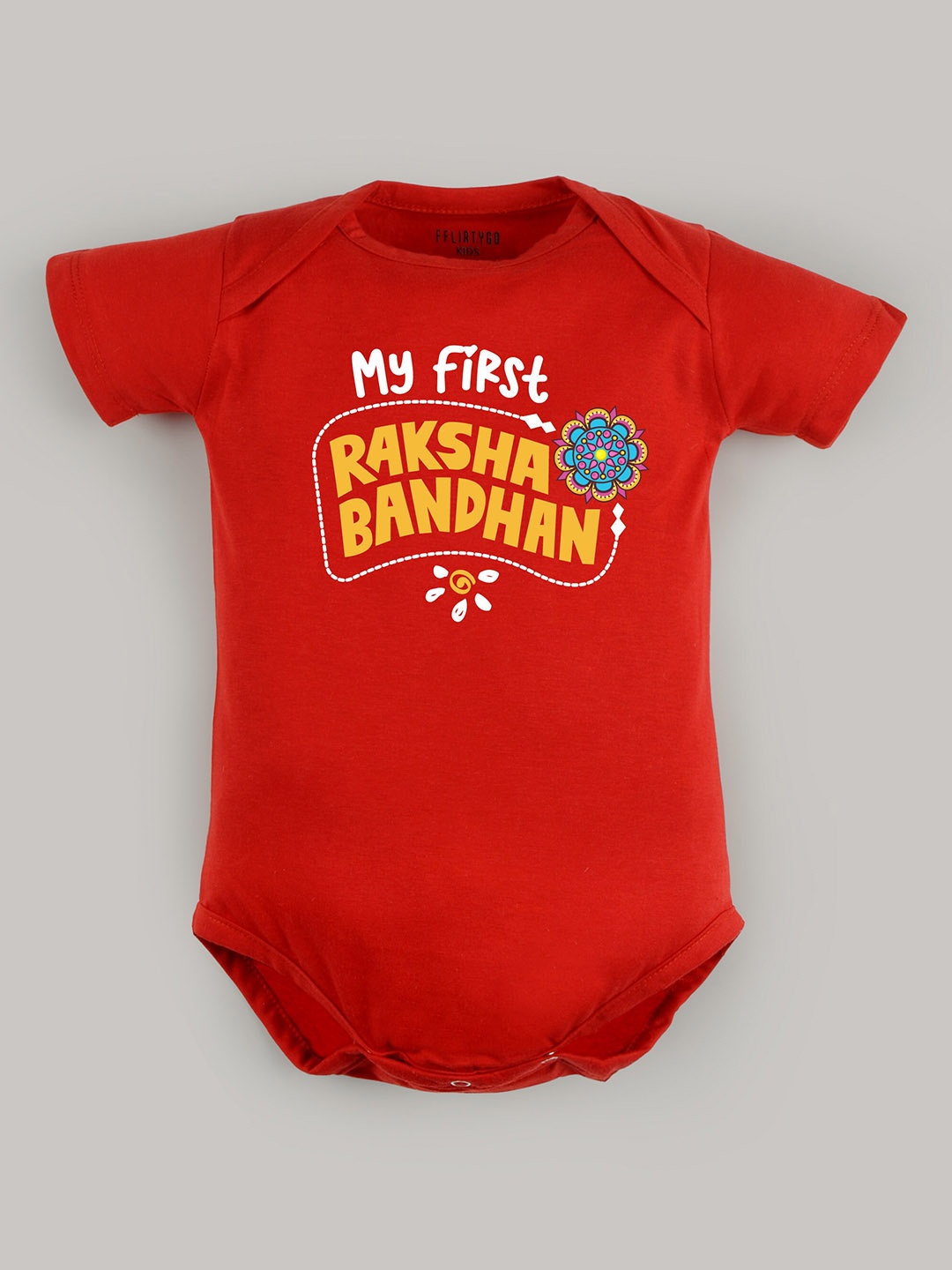 

FFLIRTYGO Infants Kids Printed Pure Cotton Bodysuit, Red