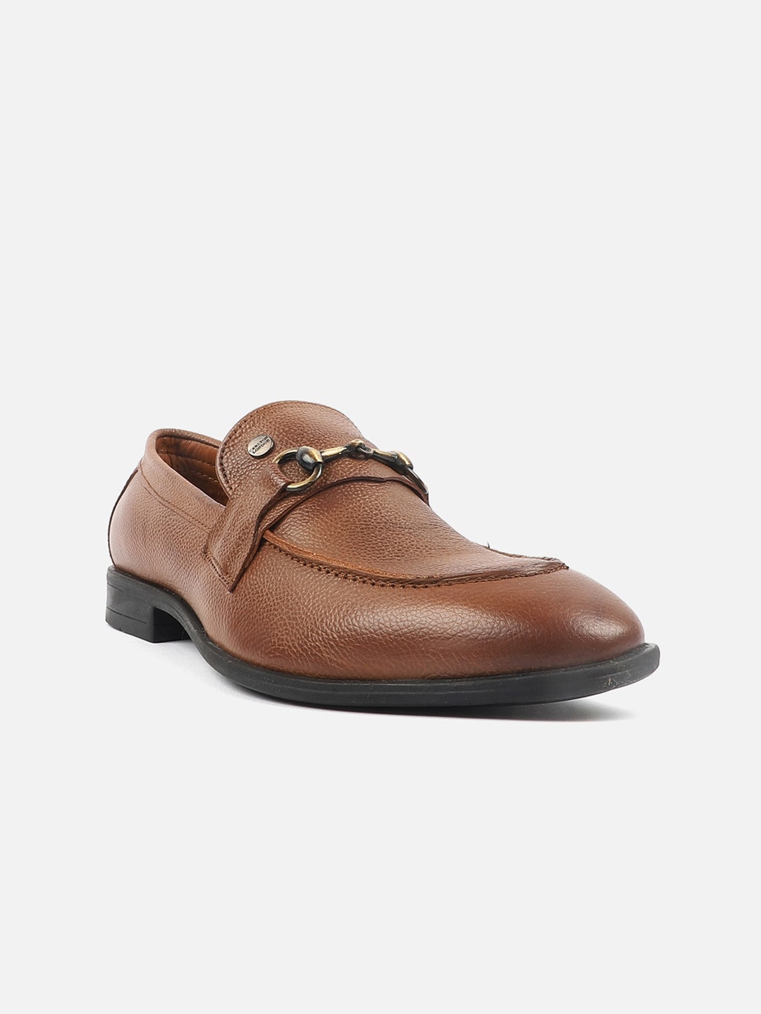 

Carlton London Men Textured Comfort Insole Horsebit Loafers, Tan