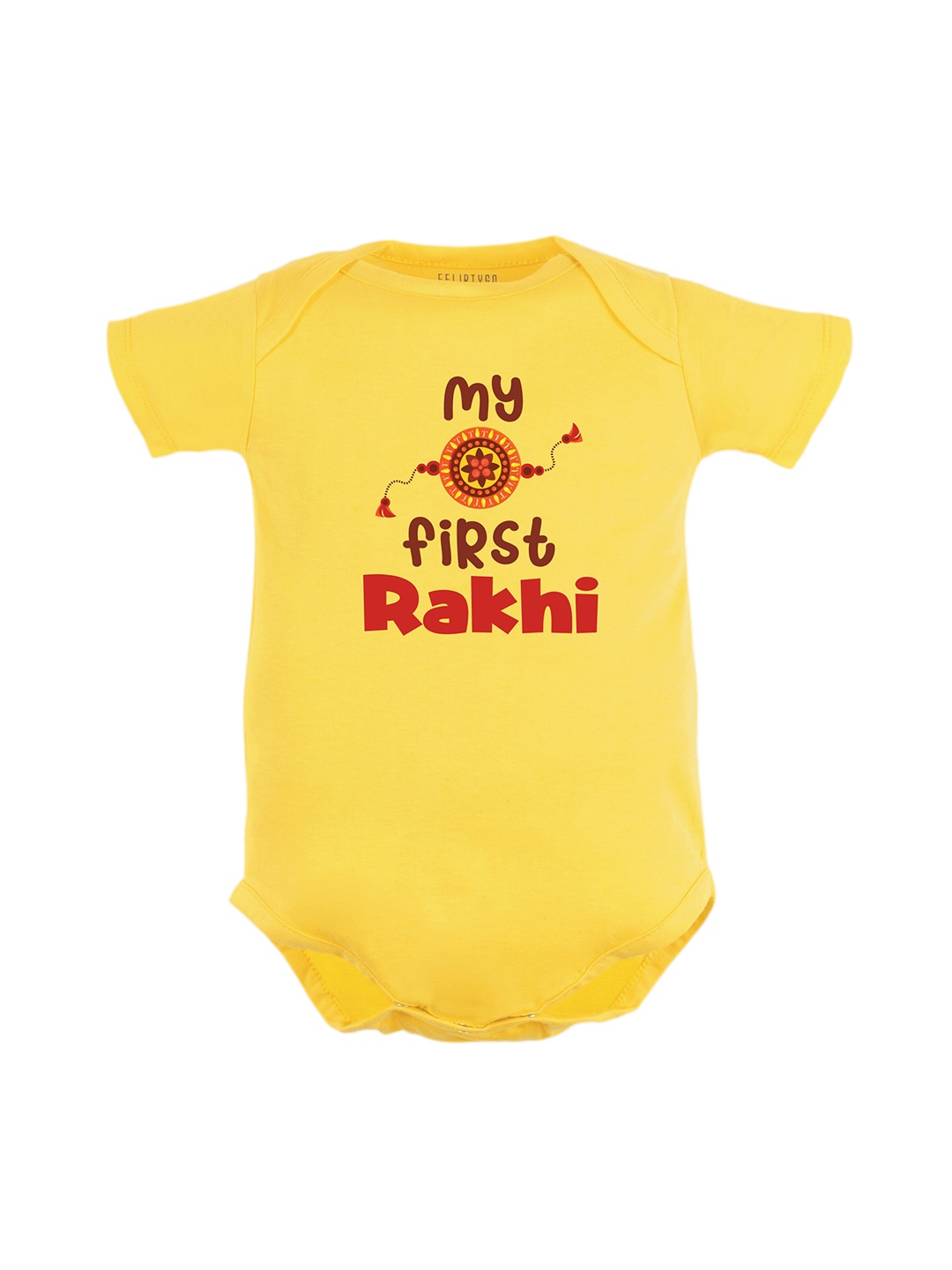 

FFLIRTYGO Infants Typography Printed Cotton Bodysuit, Yellow