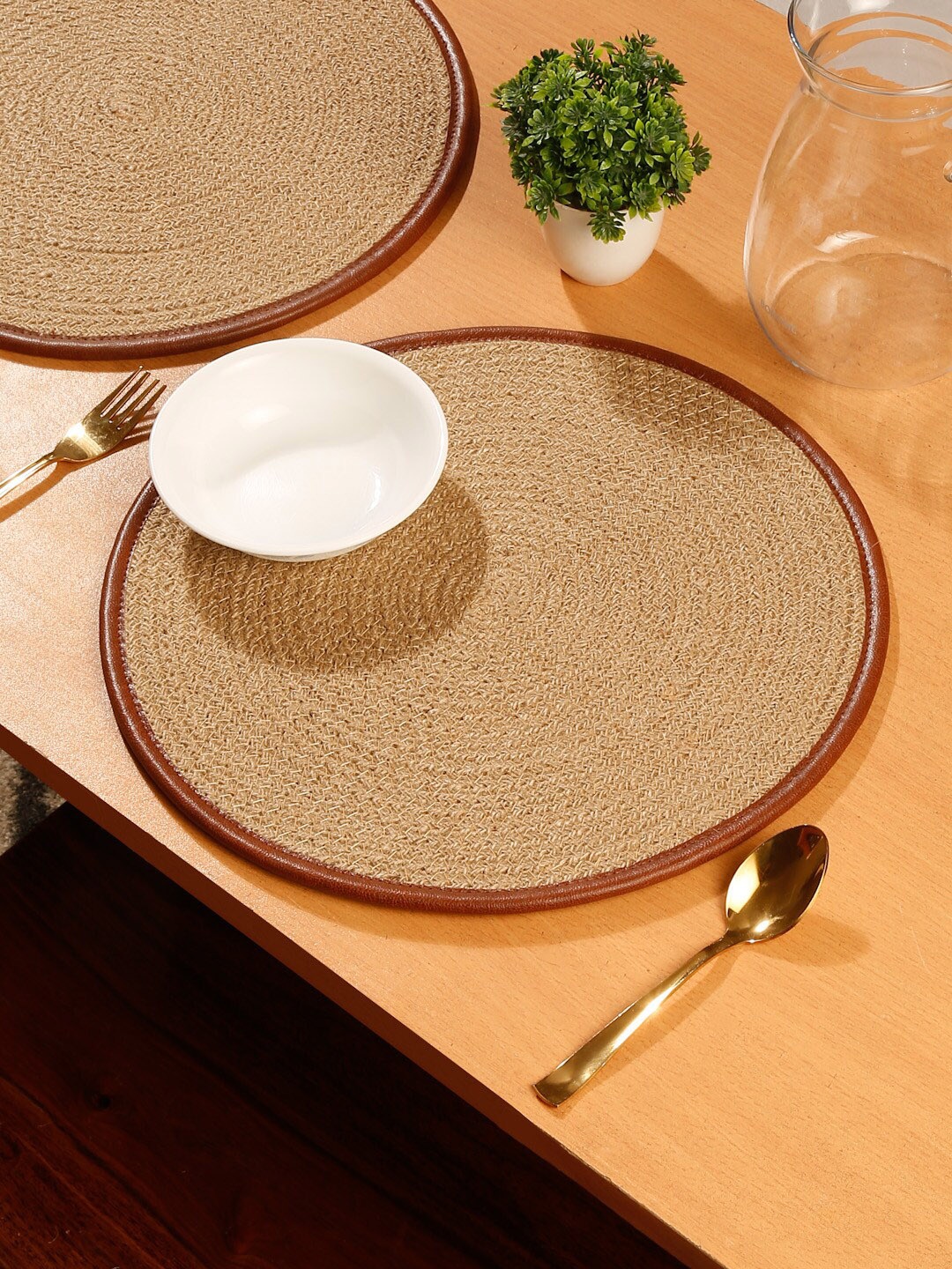 

HOSTA HOMES Beige Textured Reversible Table Placemats