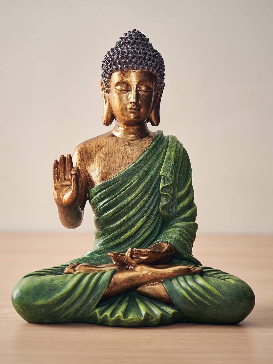 

Pure Home and Living Green Buddha Idol Showpiece