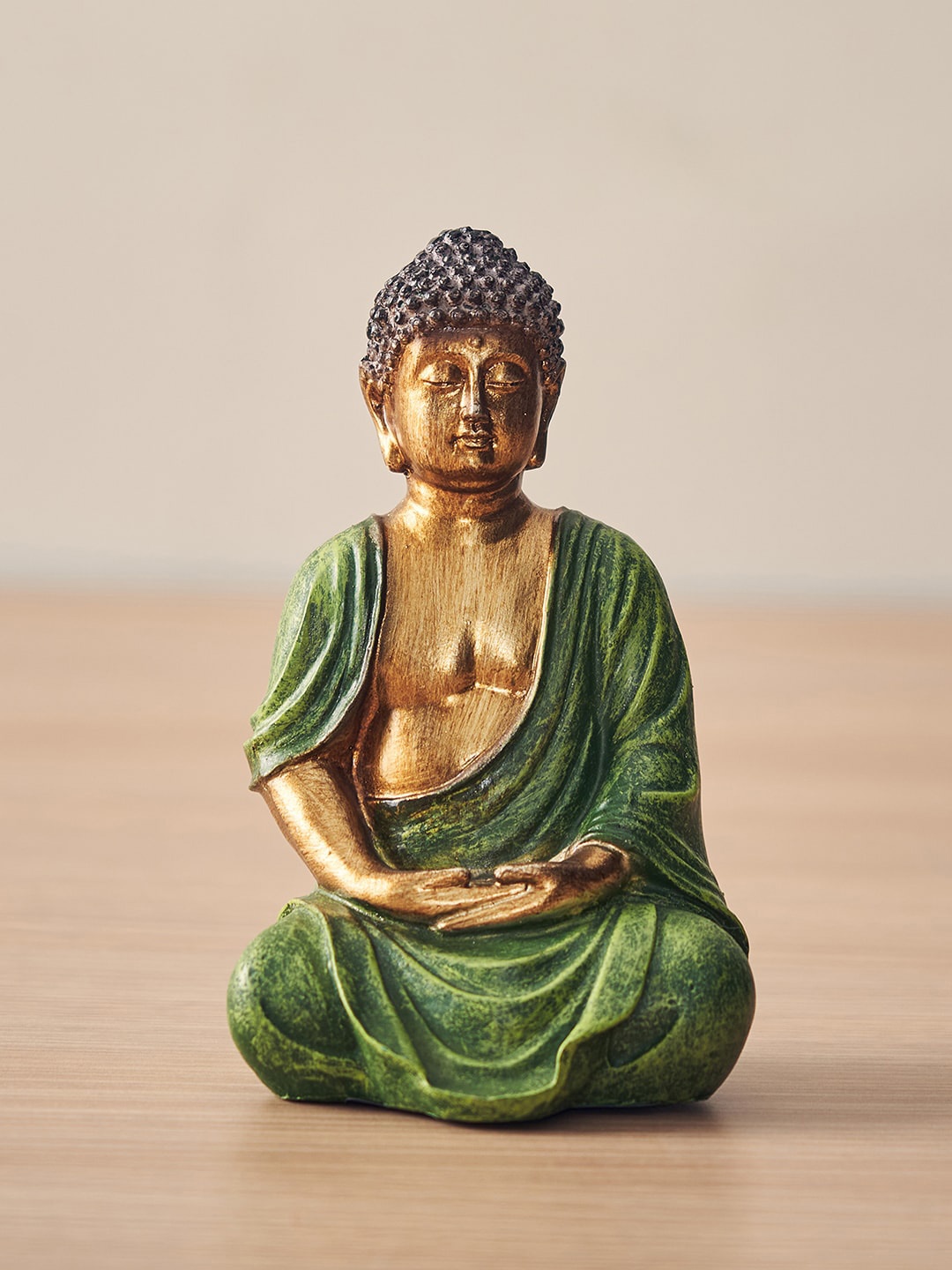 

Pure Home and Living Green Meditating Buddha Sculpture Showpiece