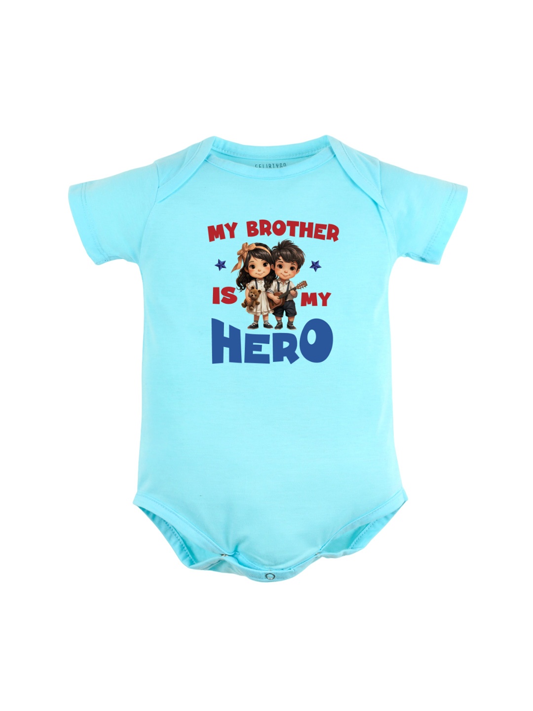 

FFLIRTYGO Infant Kids Typography Printed Pure Cotton Bodysuit, Blue
