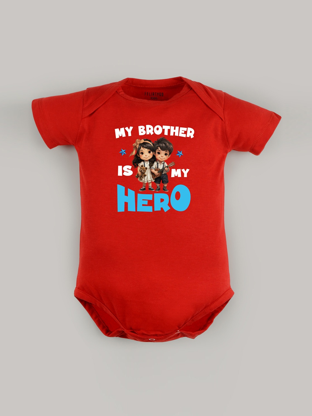 

FFLIRTYGO Infants Kids Printed Pure Cotton Bodysuit, Red