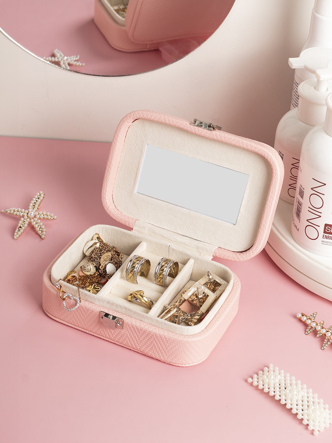MARKET99 Pink Solid Jewellery Organiser