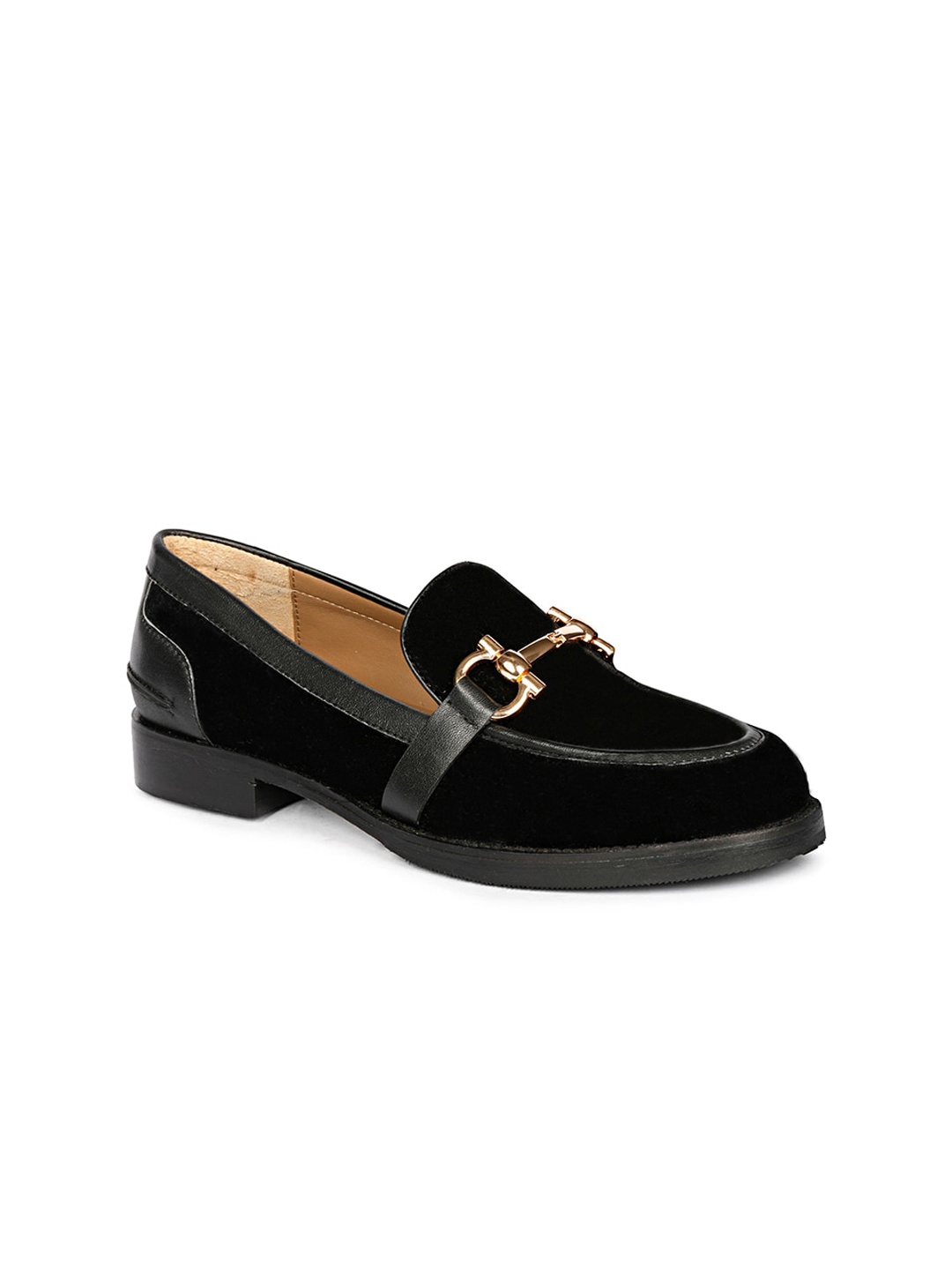 

Saint G Women Velvet Horsebit Loafers, Black