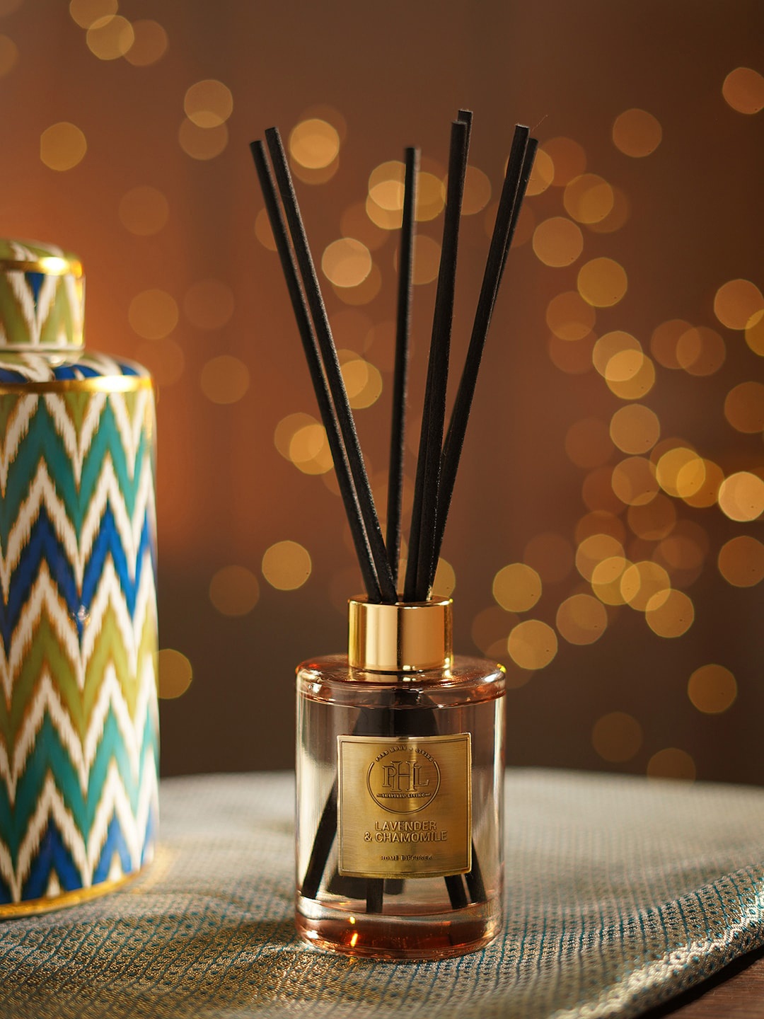 

Pure Home and Living Blue Lavender & Chamomile Reed AromaOilDiffuser, Silver