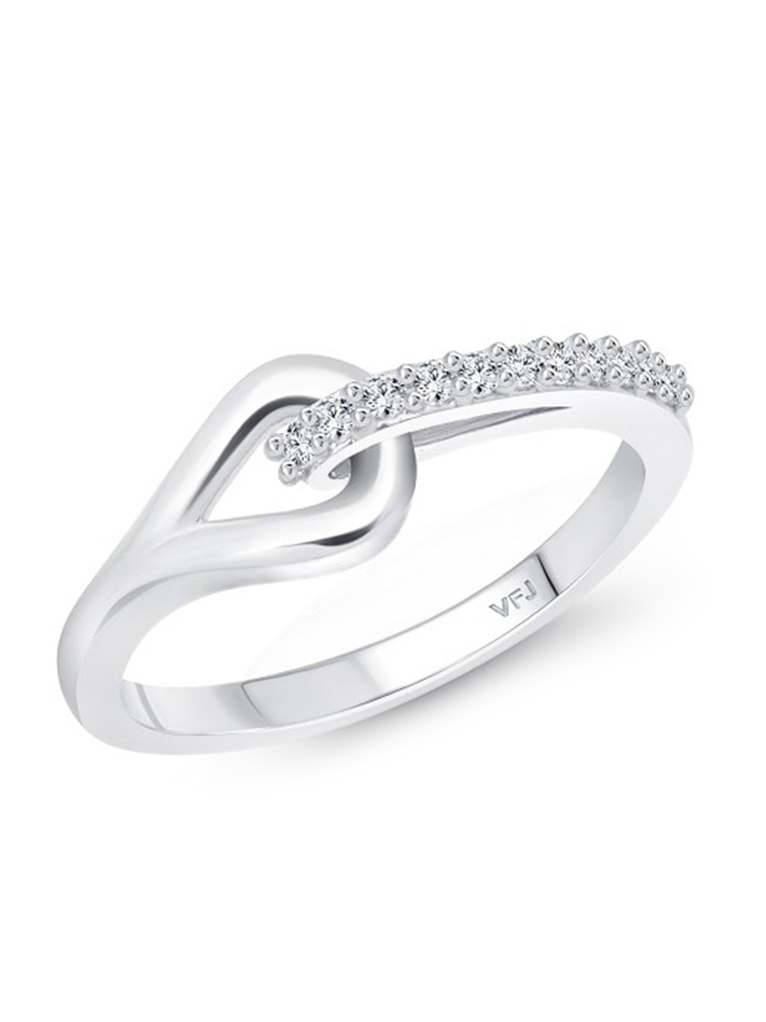 

Vighnaharta Silver-Plated CZ-Studded Finger Ring