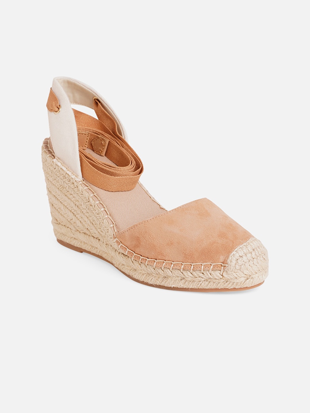 

ALDO Textured Leather Wedges With Lace- Ups, Brown