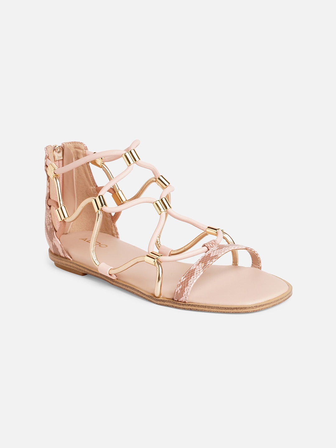 

ALDO Textured Strappy Open Toe Gladiators, Pink