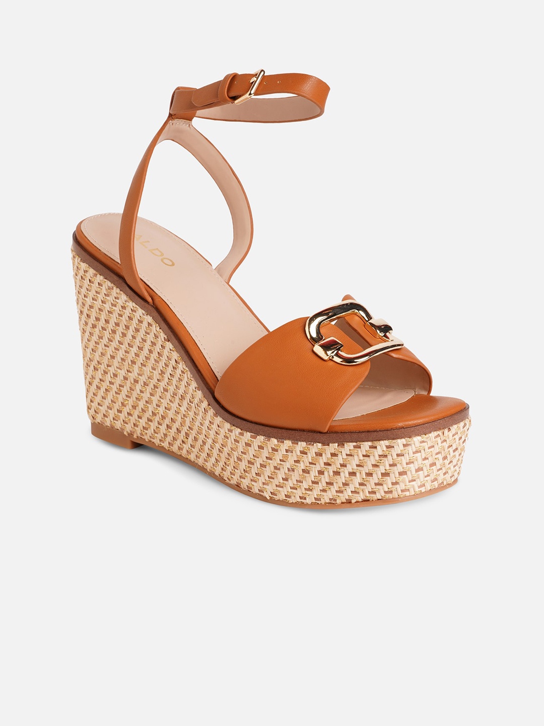 

ALDO Buckled Open Toe Flatform Heels, Brown