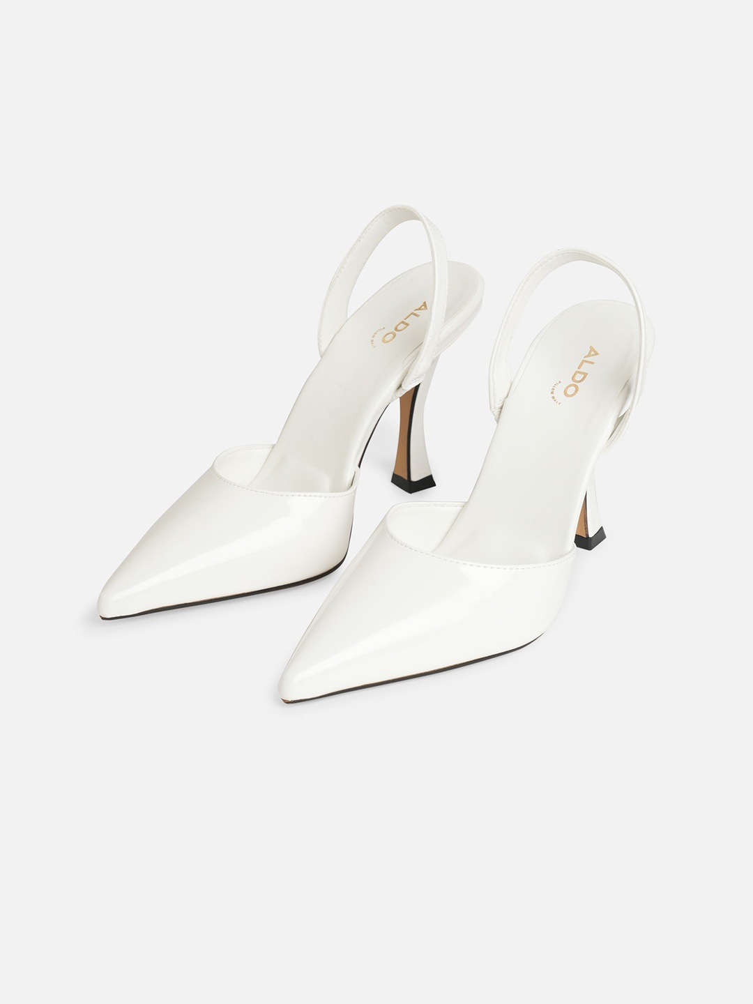 

ALDO Pointed Toe Slim Mules With Backstrap, White