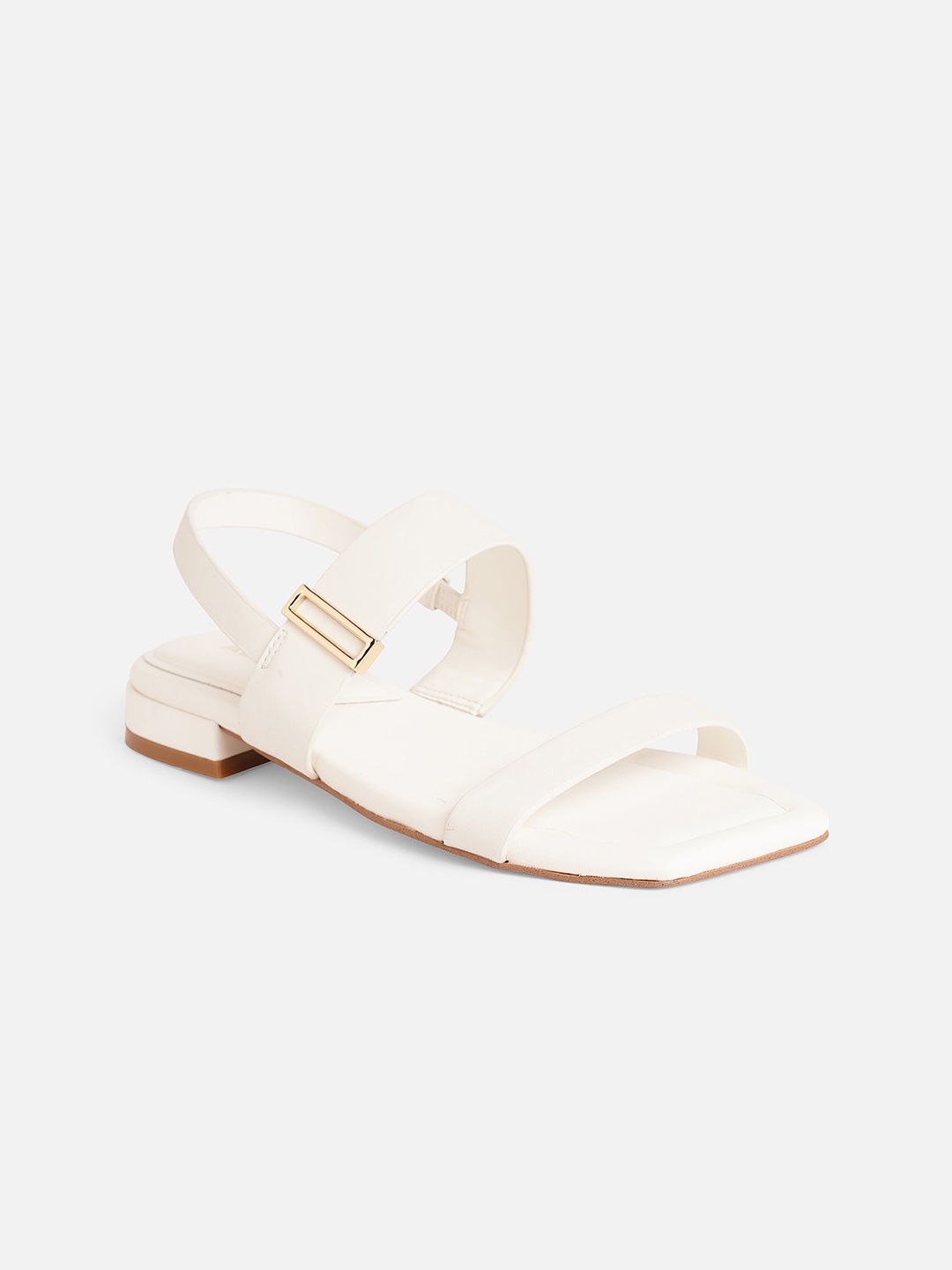

ALDO Double Strap Leather Open Toe Flats, White
